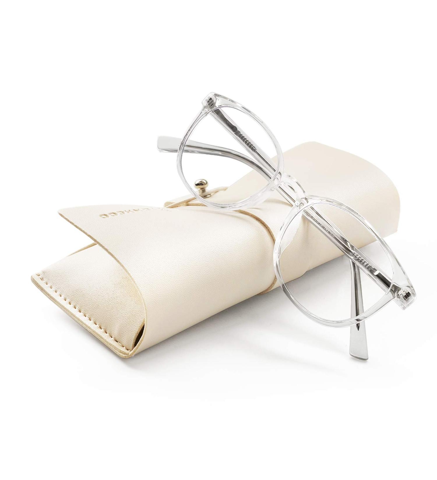 FONHCOO Blue Light Filter Glasses for Women - Super Lightweight TR90 Anti-Fatigue Computer & Gaming Glasses (Transparent) - Buy Online on GoSupps.com