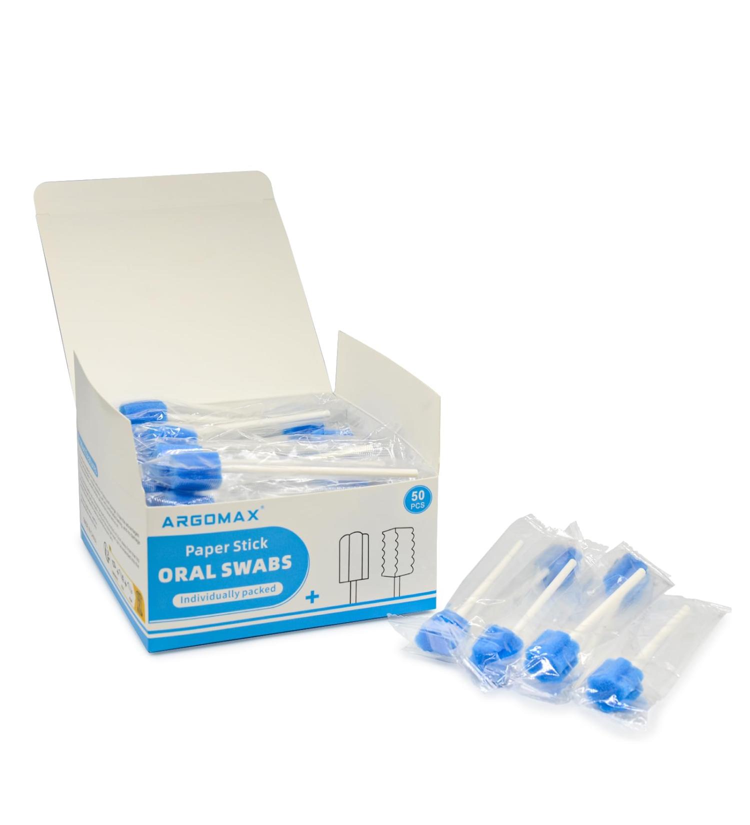 Oral Hygiene Sponges - Sterile Dental Swabs (50 Pcs) | Blue Mouth Care Foam & Cleaning Swabs - Buy Online on GoSupps.com