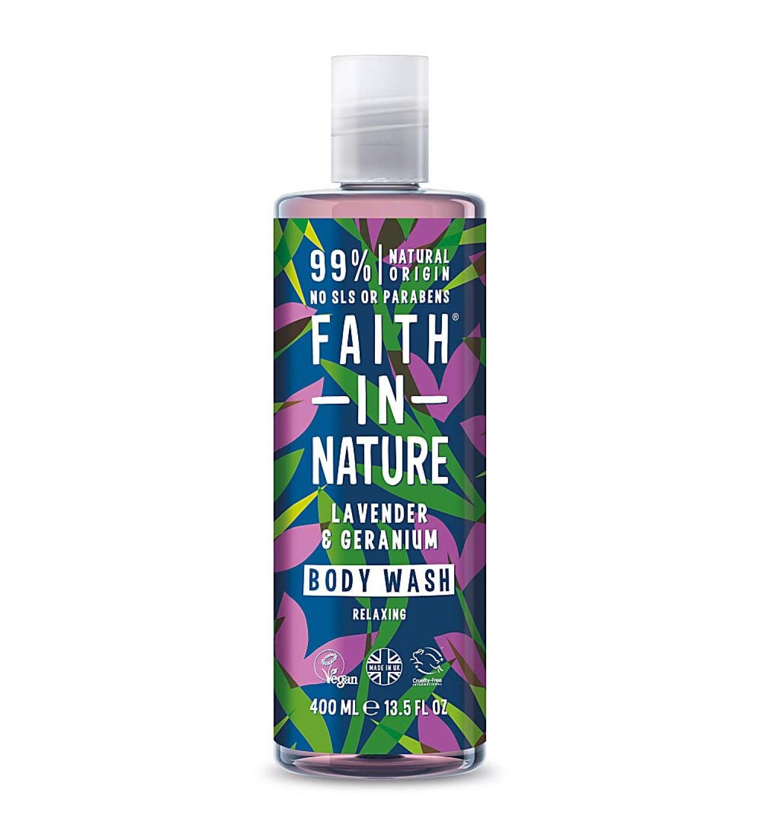 Faith In Nature Lavender & Geranium Body Wash 400ml - Buy Online on GoSupps.com