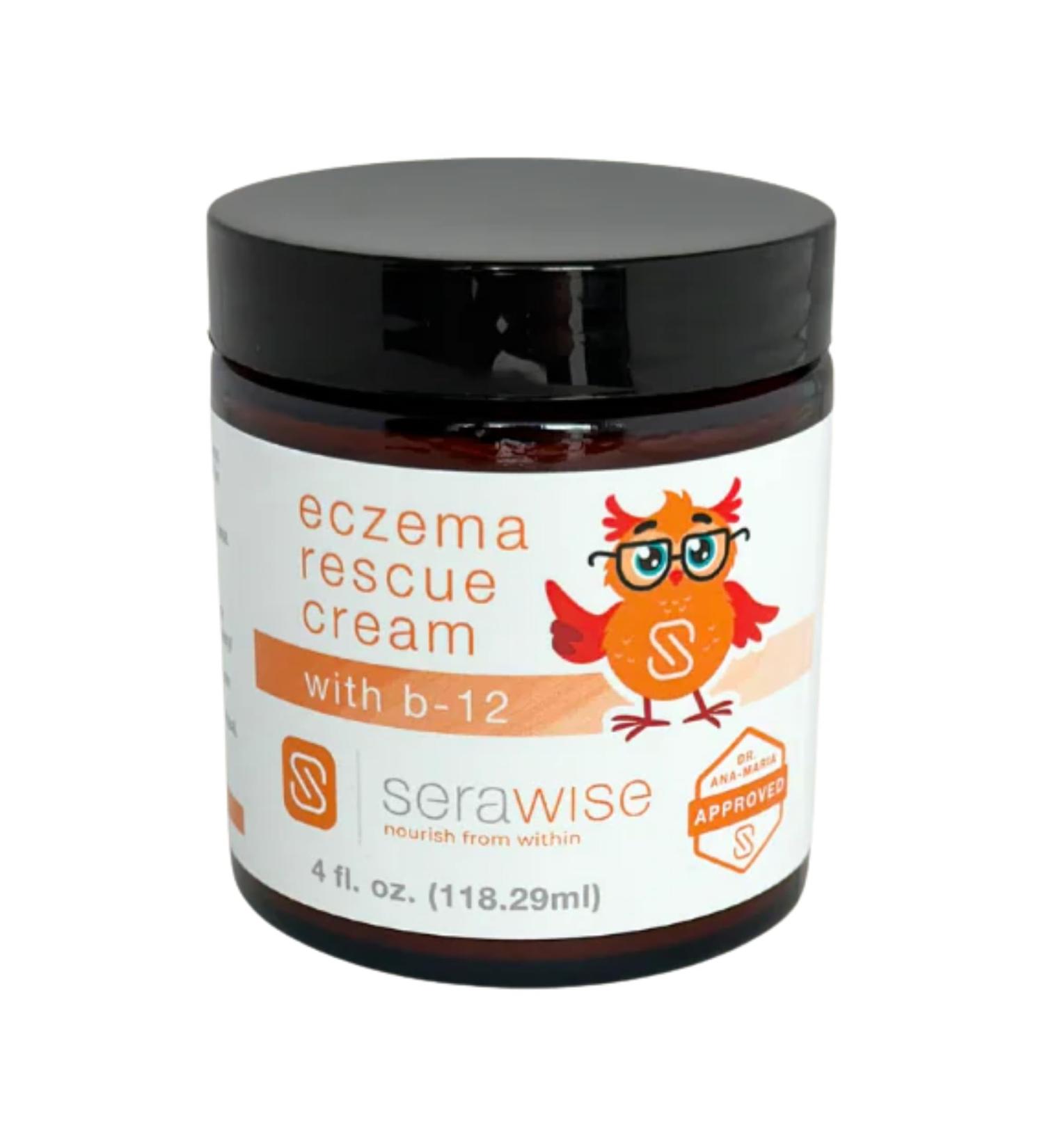 Serawise Eczema Rescue Cream by Dr. Ana Maria Temple | Featuring Colloidal Oatmeal, Vitamin B12 & St. John s Wort | Safe for All Ages | Fragrance Free | 4 oz - Buy Online on GoSupps.com