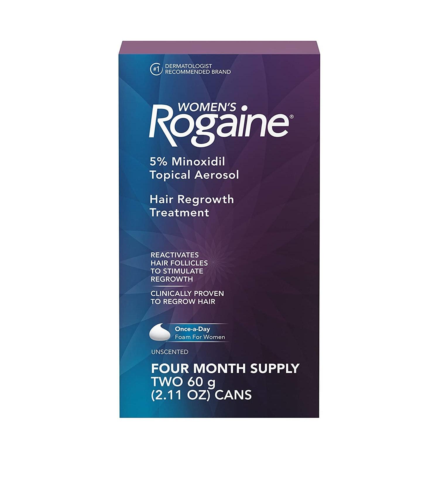 Women's ROGAINE 5% Minoxidil Foam - 4 Month Supply (Pack of 2) - Buy Online on GoSupps.com