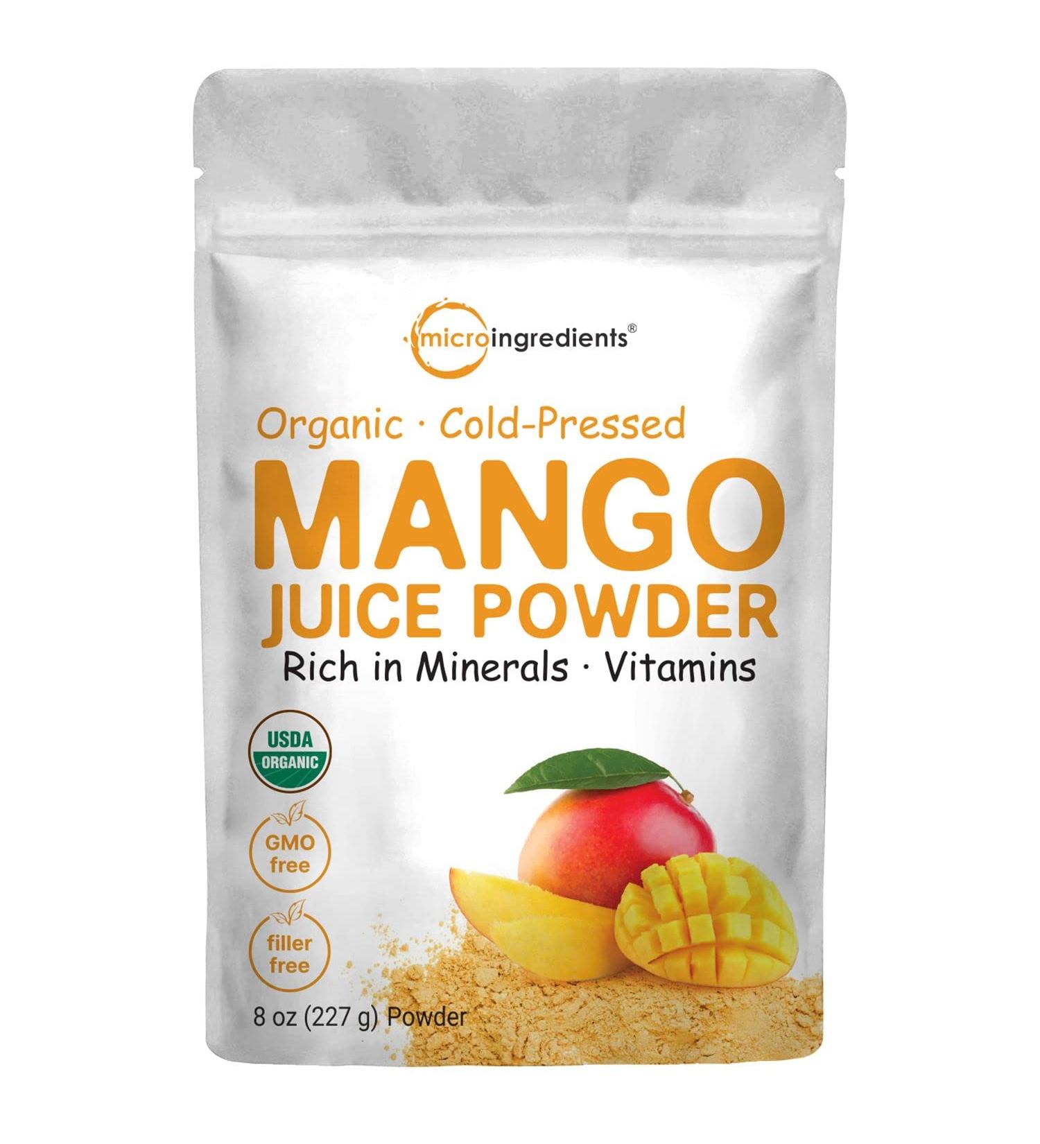 Organic Mango Juice Powder - 8 oz | Cold Pressed, Vitamin C Rich for Immune Support | Great for Smoothies & Beverages | Non-GMO - Buy Online on GoSupps.com