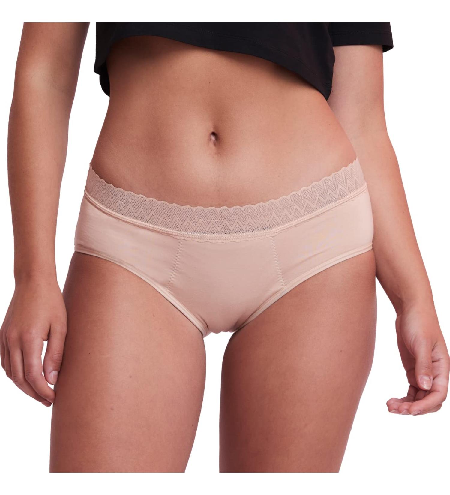 Femtis Vika Heavy Bleeding Period Underwear | Organic Cotton Lace Hipster | Eco-Friendly Washable Menstrual Underpants | XS Apricot - Buy Online on GoSupps.com