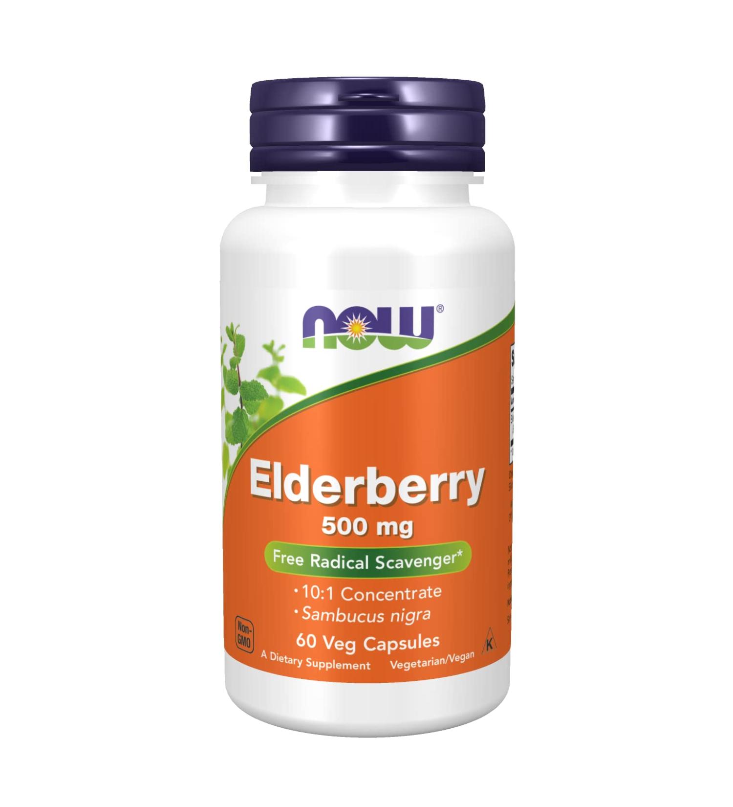Now Foods Elderberry 500 mg â€“ Vegan Capsules | Immune Support | 60 Count - Buy Online on GoSupps.com