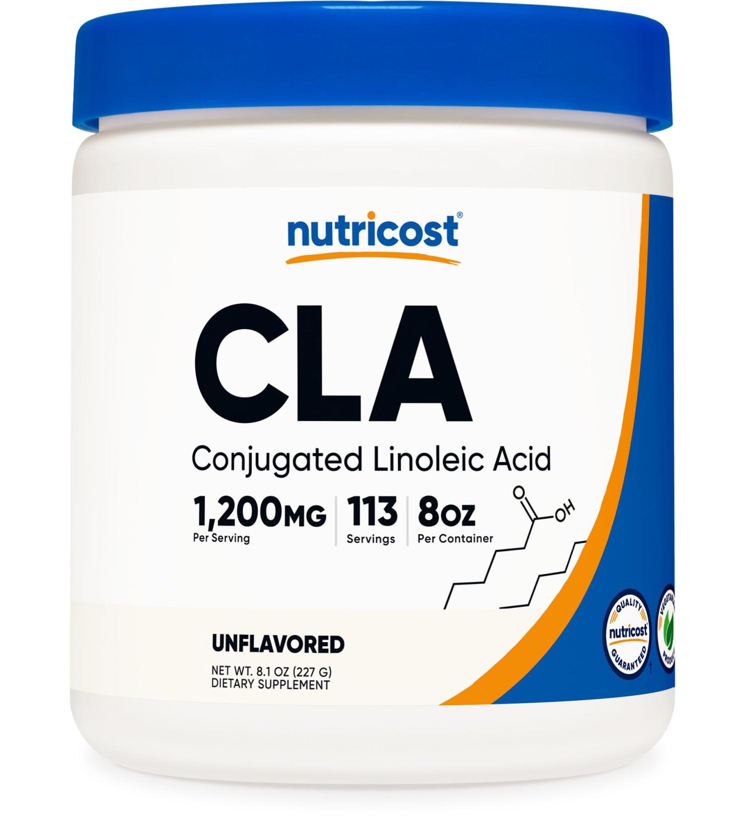 Nutricost CLA (Conjugated Linoleic Acid) 8oz (227g) Powder - Gluten Free GMO Free CLA Supplement - Buy Online on GoSupps.com