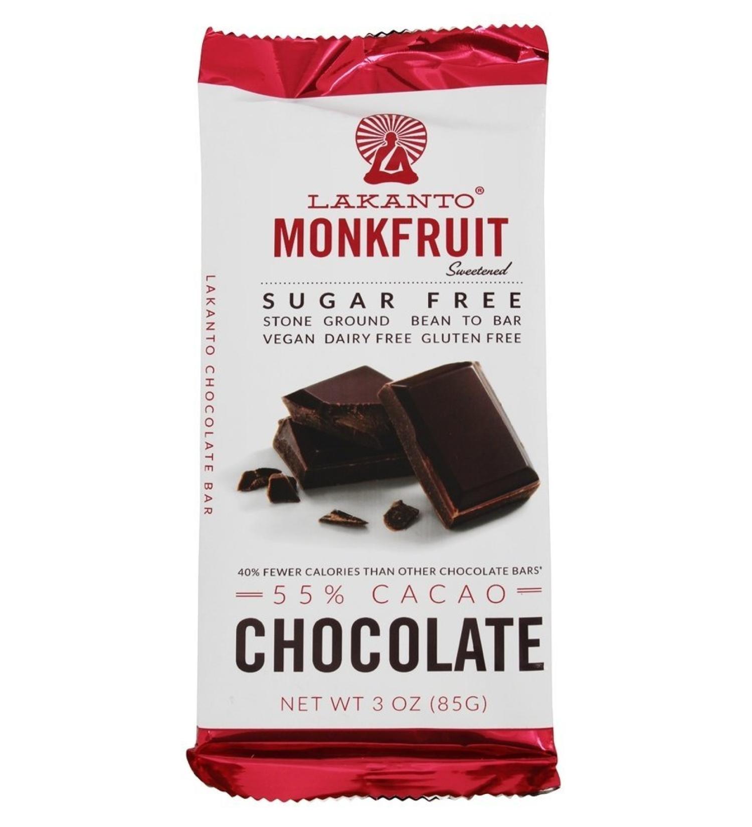 Lakanto Monkfruit Chocolate Bar with Cacao - Sugar-Free, Pack of 8 - Buy Online on GoSupps.com