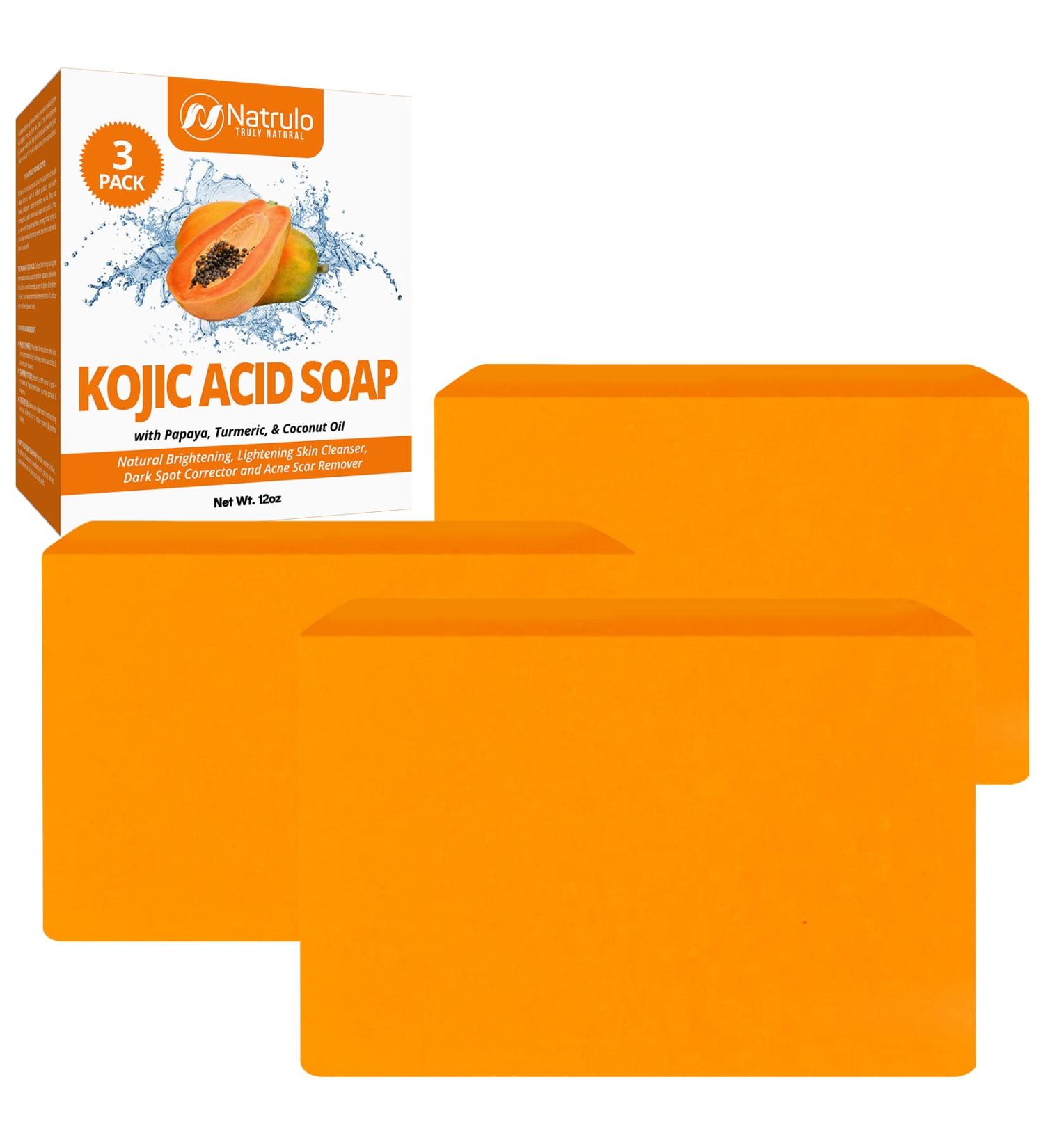 Kojic Acid & Turmeric Soap Bar for Face & Body - Even Tone, Bright Complexion - Made in USA (4 oz x 3) - Buy Online on GoSupps.com