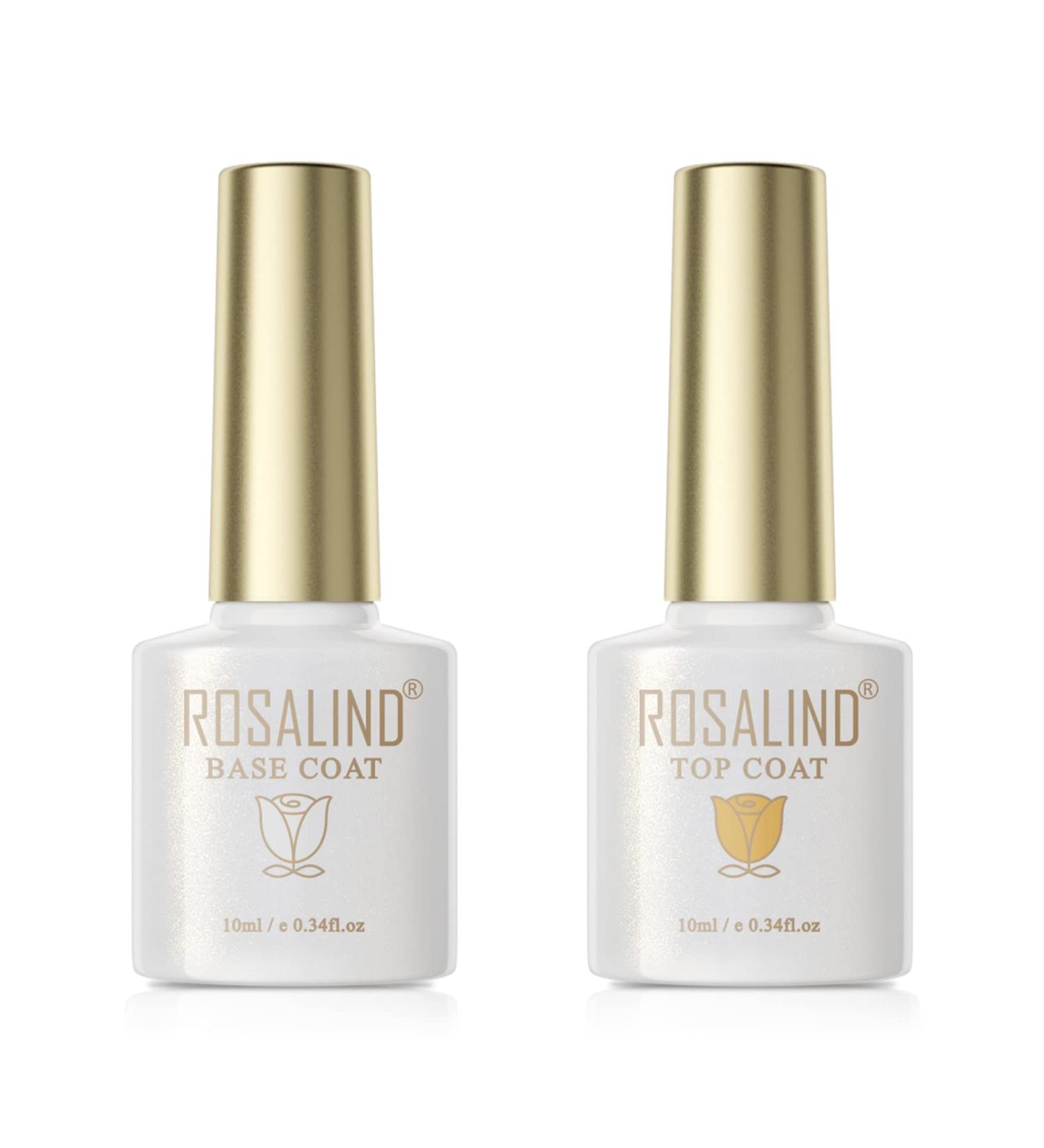ROSALIND Base Coat Top Coat UV Gel Nail Polish Shellac Primer Top Coat & Base Coat for Nails Set of 2 10 ml Nail Art Manicure Set - Buy Online on GoSupps.com
