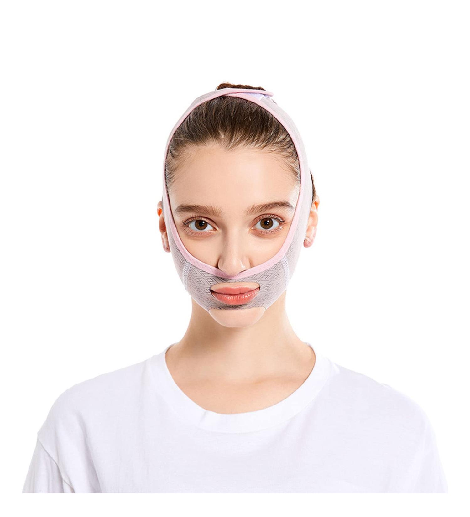Facial Slimming Strap - V Face Belt for Double Chin Reduction Skin Tightening & Lifting - Portable Face Slimming Bandage - Buy Online on GoSupps.com