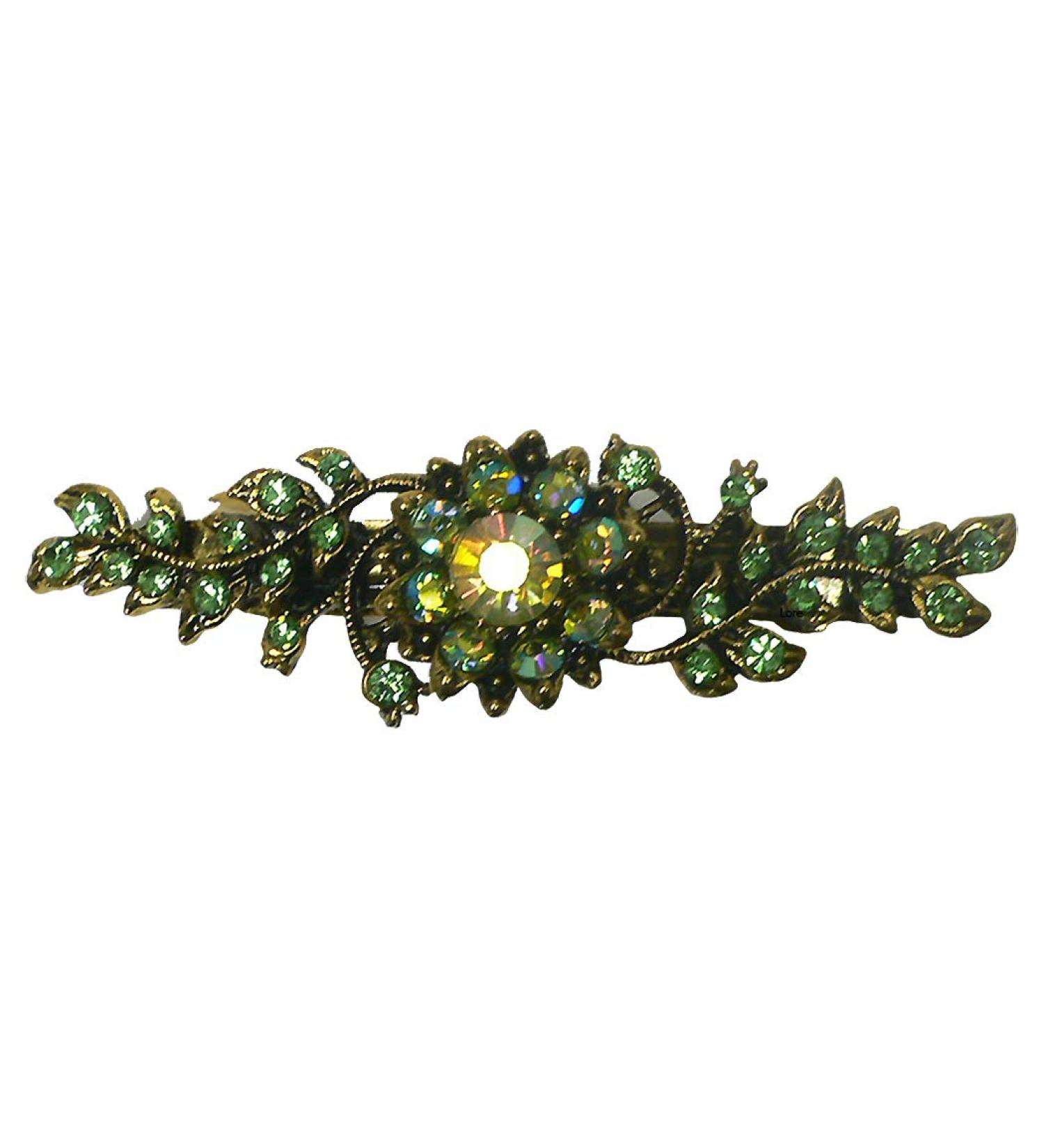 JCGY Mid Size Crystal Barrette | Sparkly Green Crystals | French Clip Clasp | 5A86600-1 - Buy Online on GoSupps.com