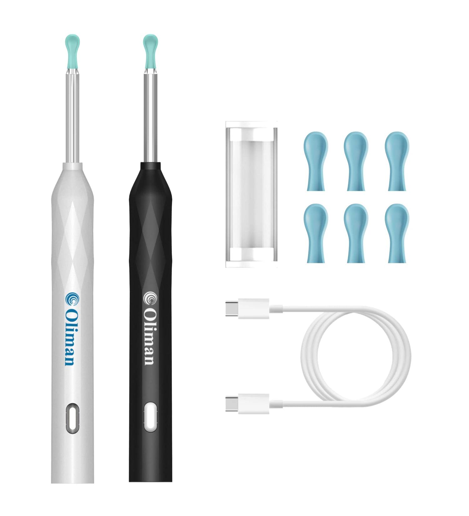 Oliman Ear Wax Removal Tool with Camera for iPhone/Android - Ear Cleaner Kit with Light (White) - Buy Online on GoSupps.com