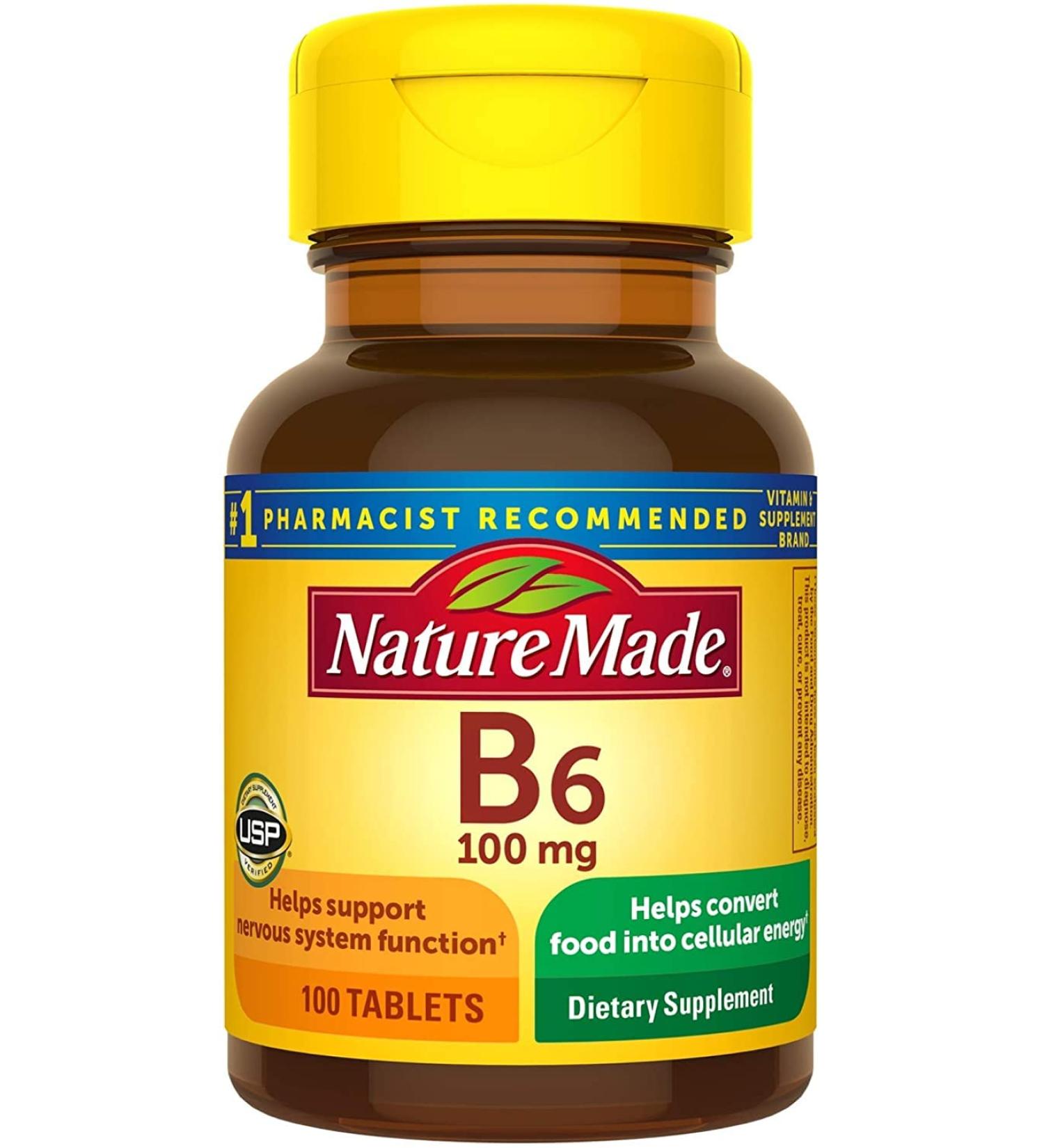 Vitamin B6 100mg Tablets - 100ct | High Quality Supplements - Buy Online on GoSupps.com