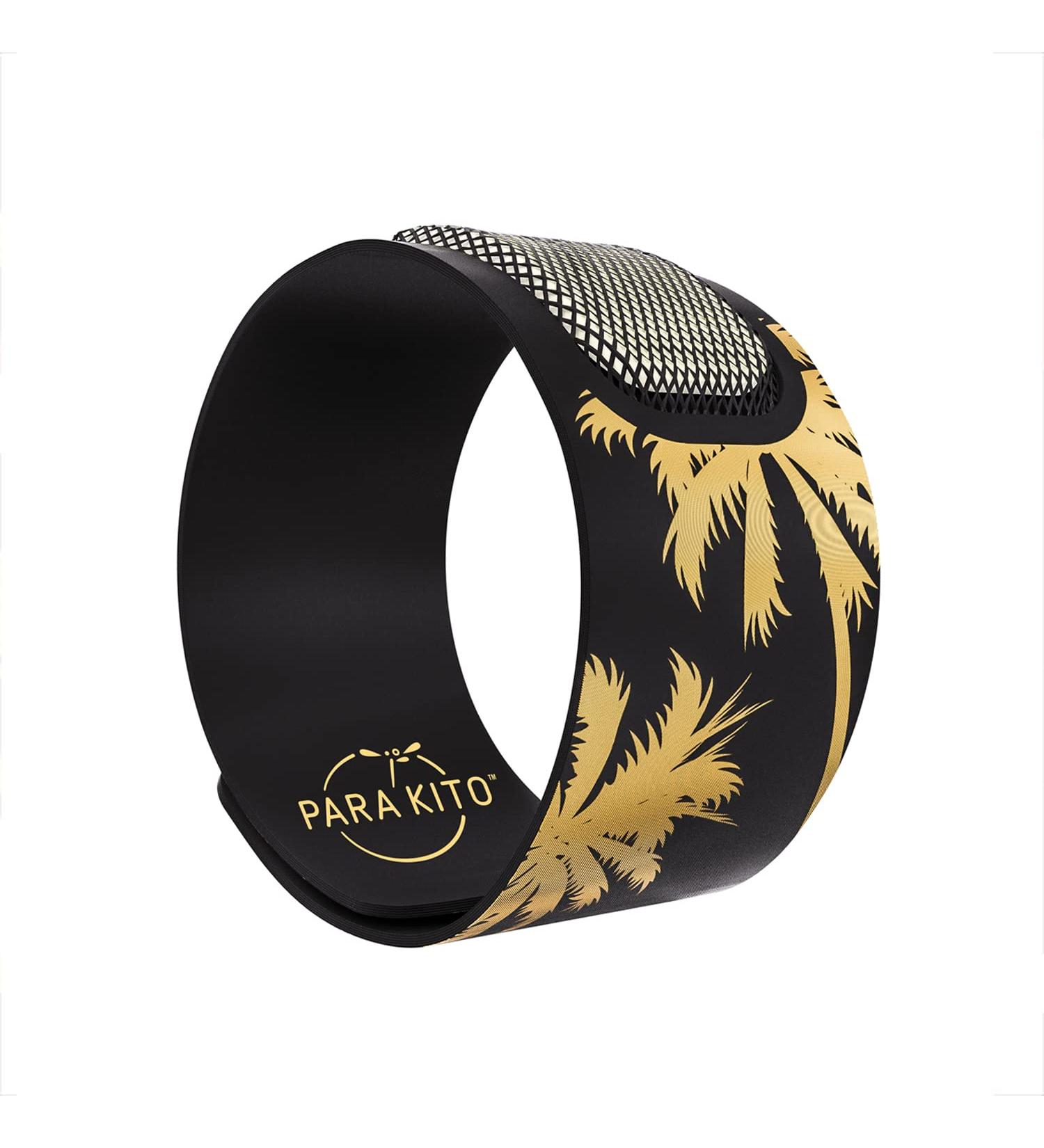 PARA'KITO Mosquito Repellent Wristband - Waterproof Outdoor Pest Bracelet with Natural Essential Oils - Gold Edition Party Wristbands (Miami) - Buy Online on GoSupps.com