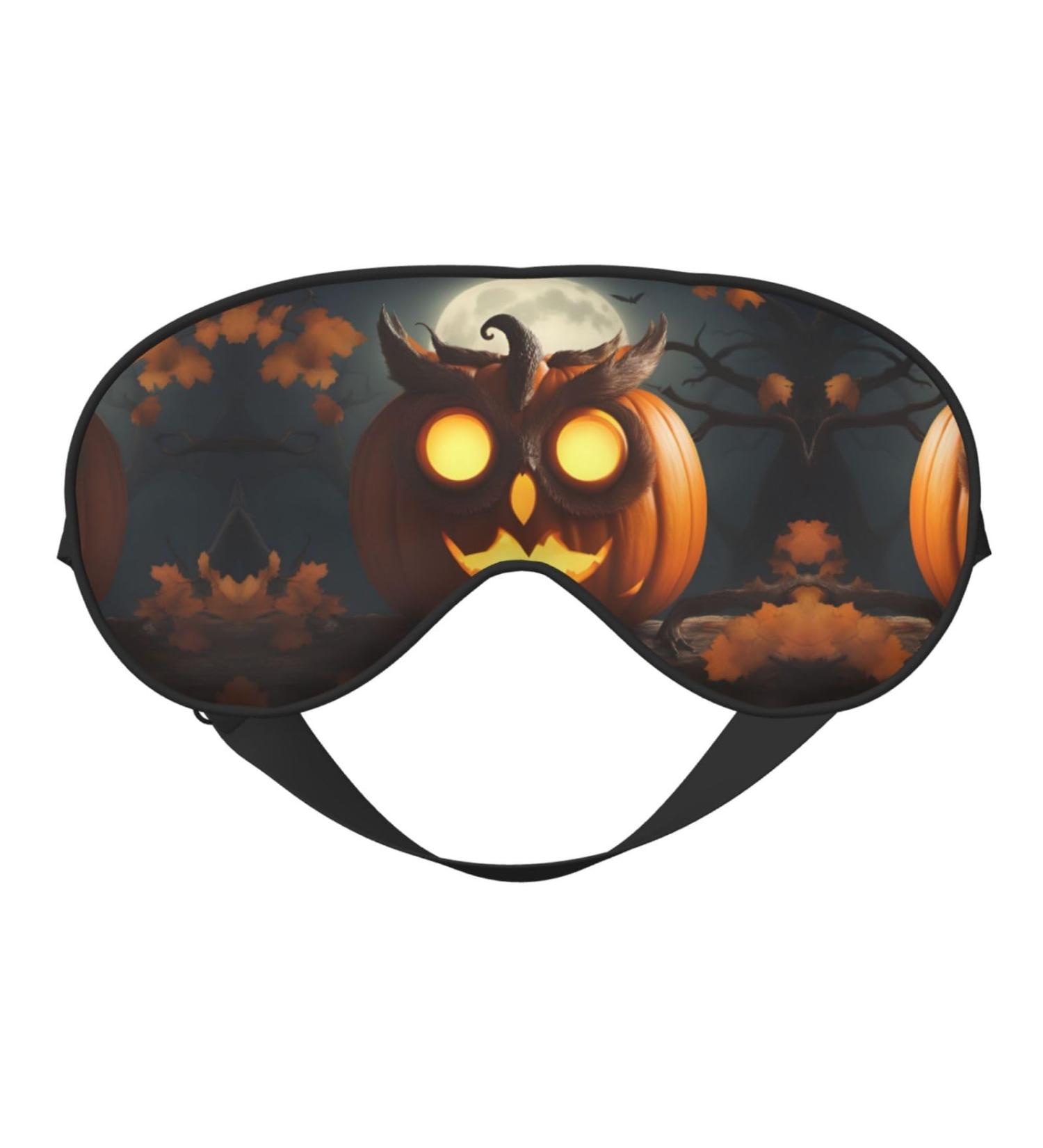 SSIMOO Owl Pumpkin Halloween Sleep Mask - Adjustable Breathable Eye Mask for Comfortable Sleep | International Shipping - Buy Online on GoSupps.com