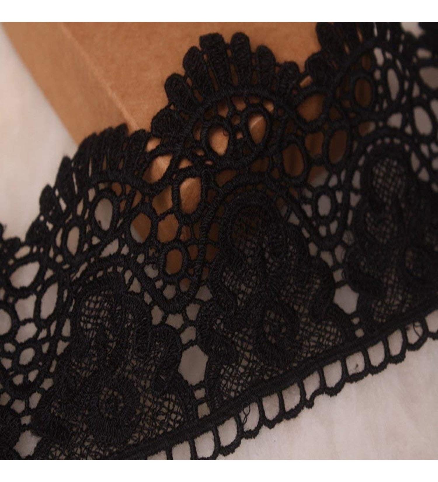 8CM Europe Crown Pattern Embroidery Lace Trim - 2 Yards - Black - Buy Online on GoSupps.com