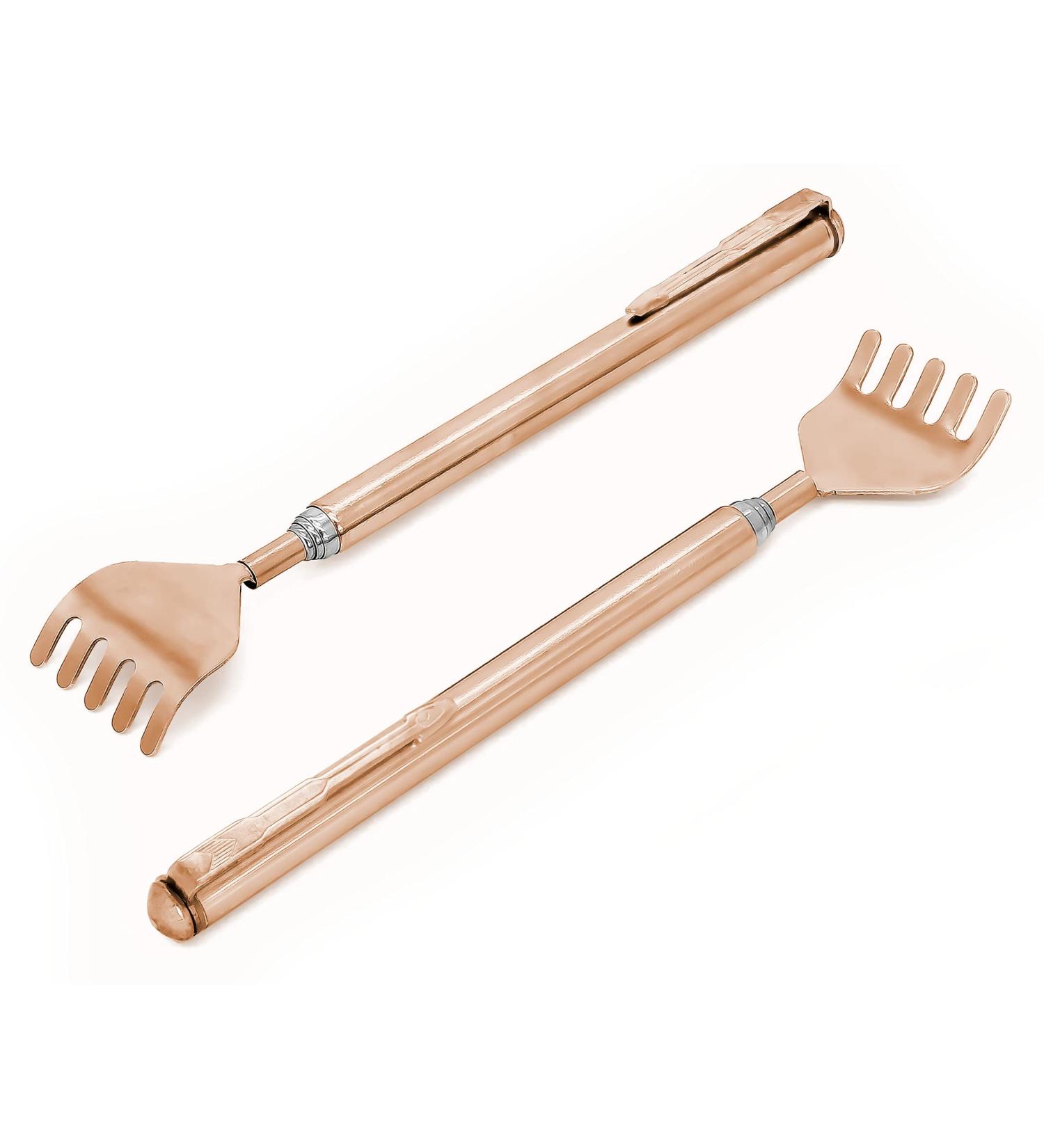 Stainless Steel Back Scratchers - 2 Pieces - 51cm - Rose Color - High Quality & Extendable Rod for Head & Back Comfort - Buy Online on GoSupps.com
