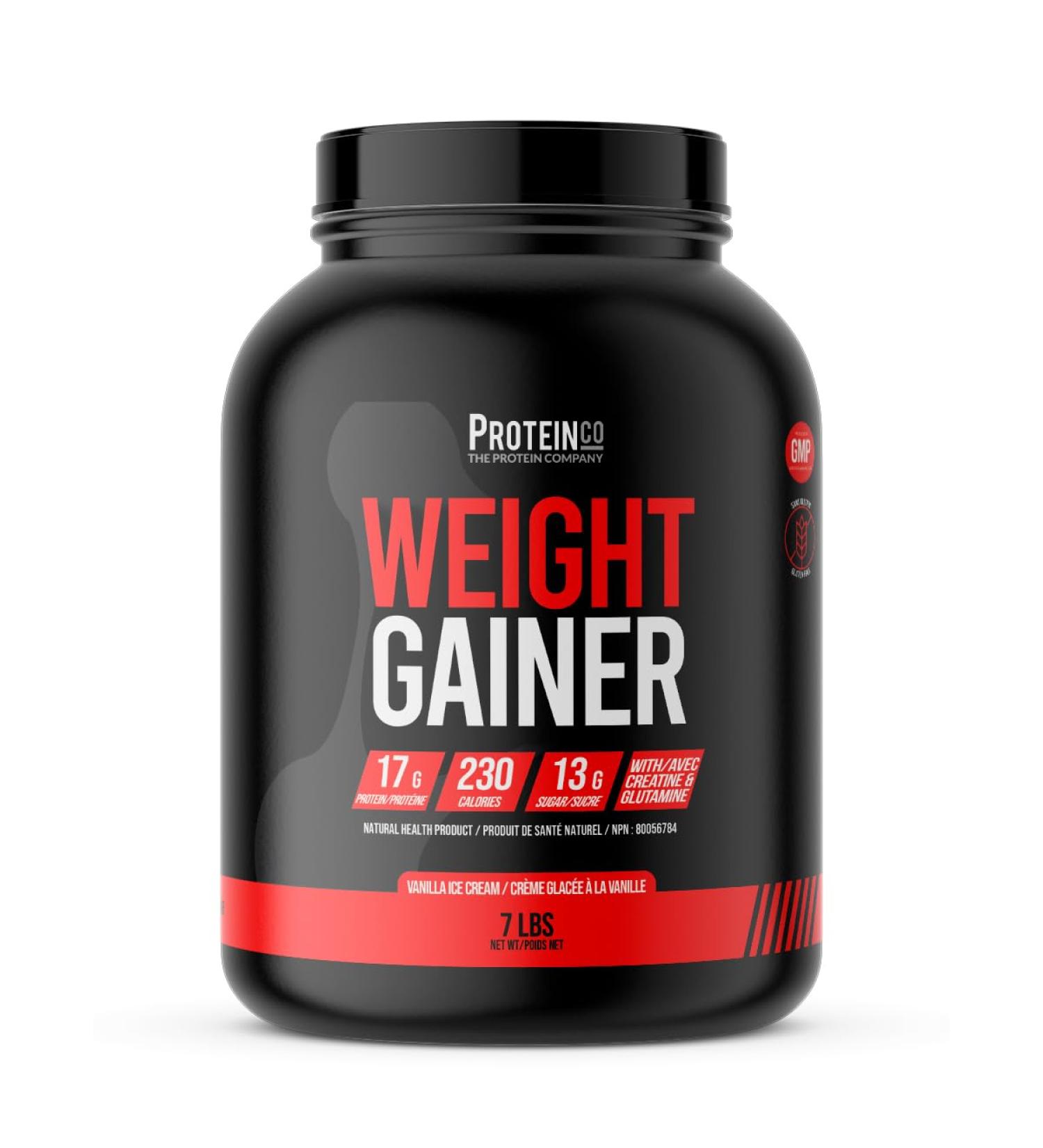 ProteinCo | Premium Weight Gainer | 17g protein | Creatine & Glutamine | 7 Lbs (Vanille Ice Cream) - Buy Online on GoSupps.com