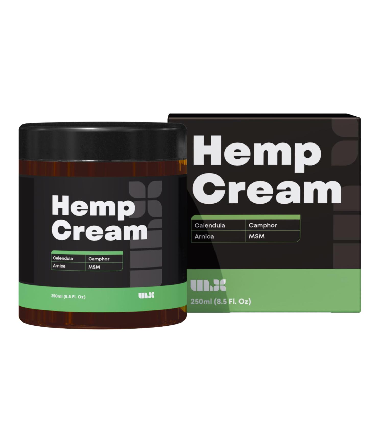 UNLX Ultra Powerful Hemp Cream 250 ml - Relies Muscular Pain Feet Knee Neck Shoulders - Vegan Formula with Calendula A - Buy Online on GoSupps.com