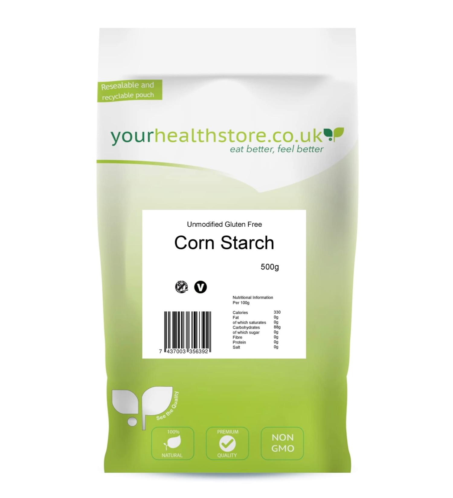 yourhealthstore Unmodified Corn Starch 500g Gluten Free Non GMO.