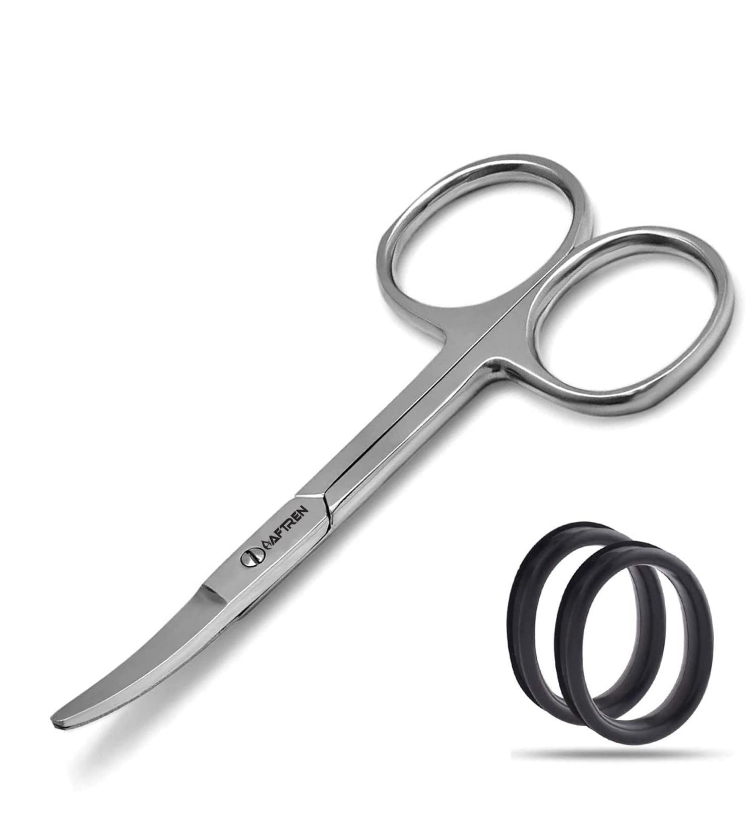 Professional Children's Scissors from 4 Years for Right-Handed Children's Nail Scissors Round tip 4.5 Eyebrows Eyelashes Nose Hair Ears Mustache Left-Handed Stainless Steel Neat Blade (Silver) - Buy Online on GoSupps.com
