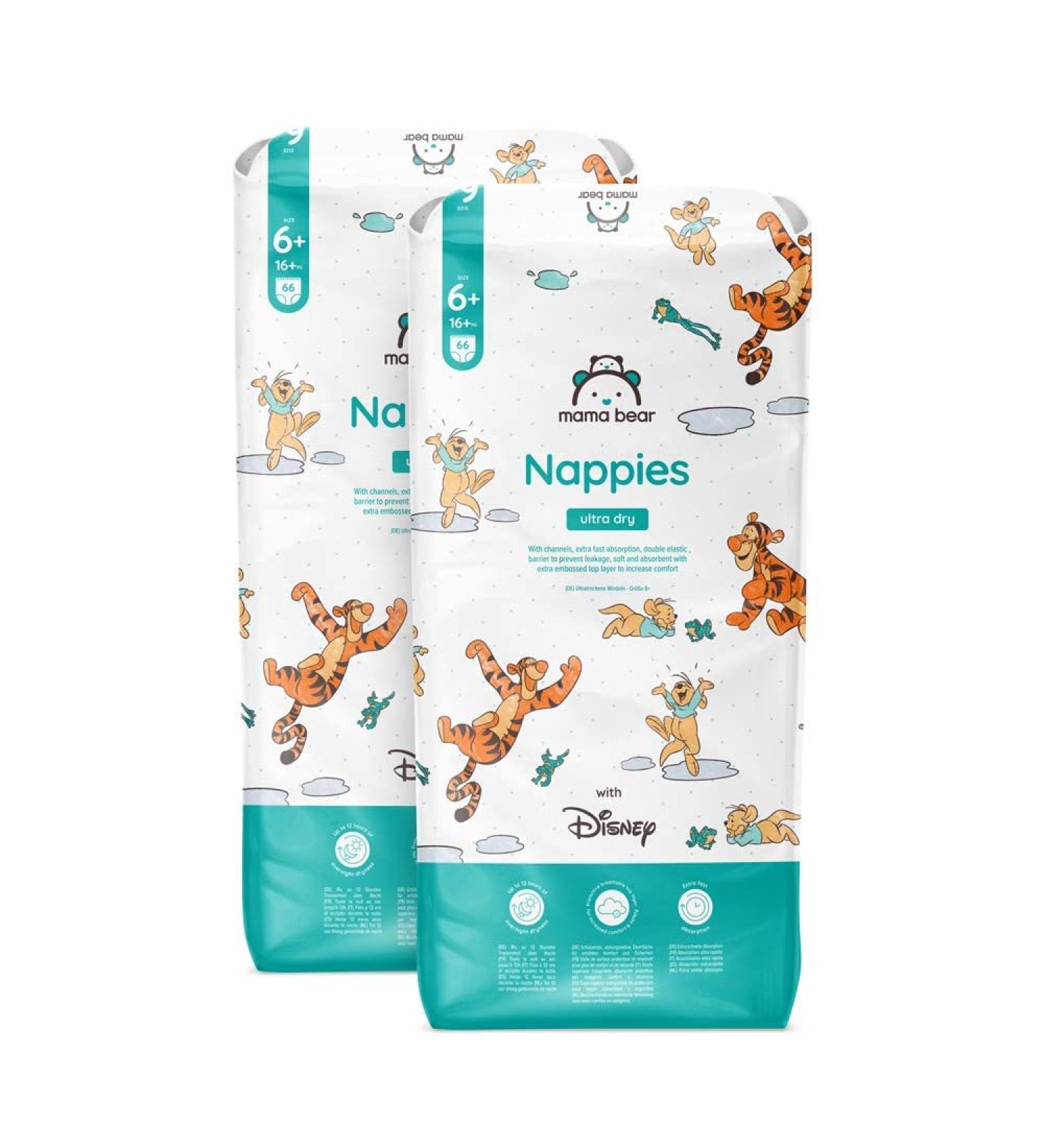 Buy Mama Bear Disney Ultra Dry Diapers Size 6+ (16+ kg) - 132 Pieces Monthly Box | International Shipping - Buy Online on GoSupps.com