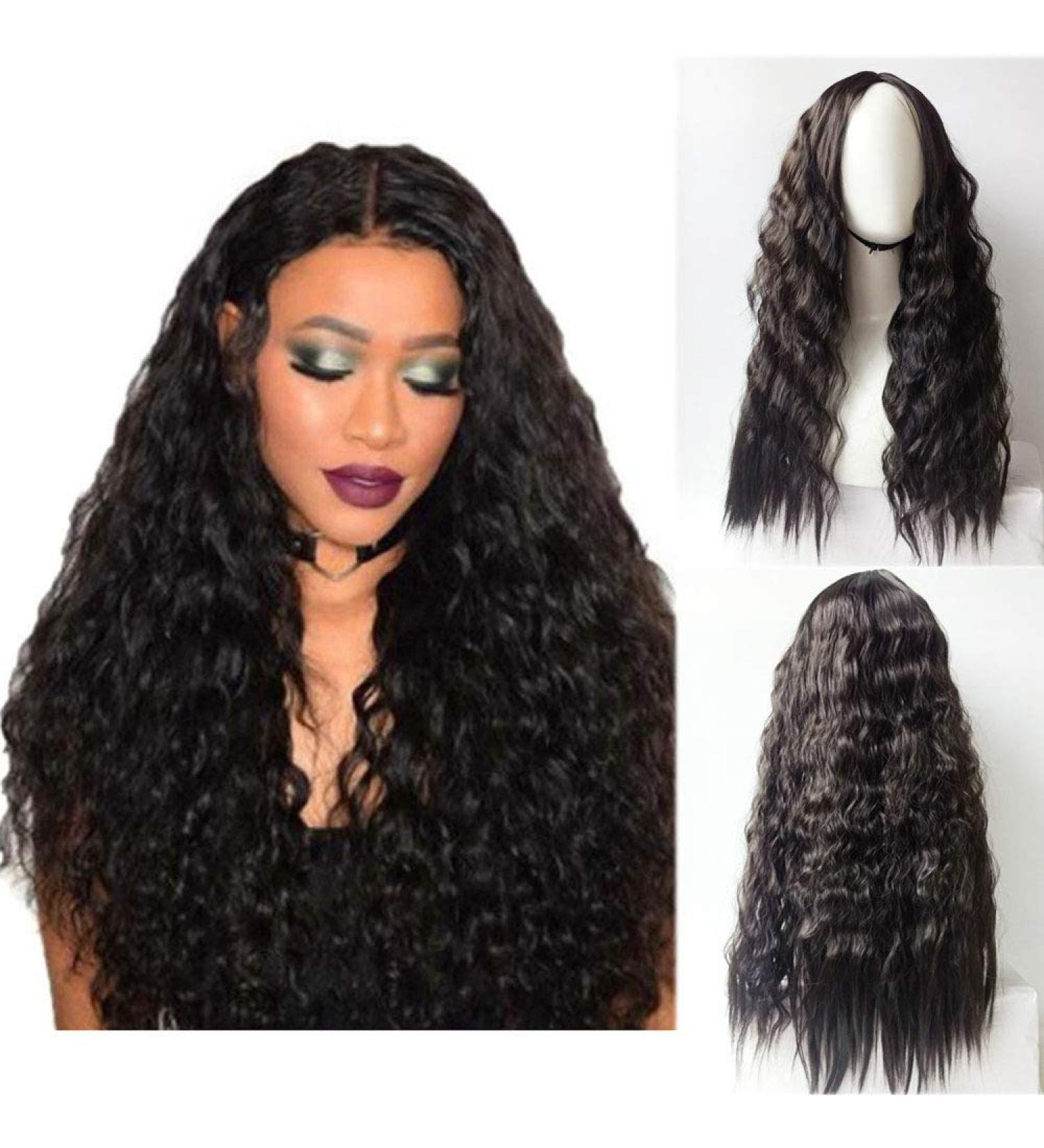 Saupa Curly Human Hair Lace Front Wig | Water Wave Brazilian Real Hair Wig for Black Women | Adjustable & Baby Hair Included - Buy Online on GoSupps.com