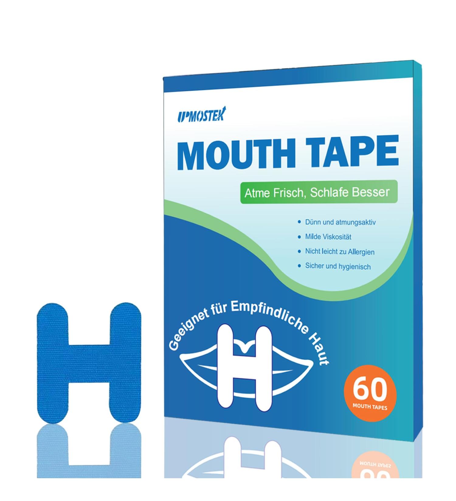 Mouth Paving Sleeping Tape 60 H-Shape Pieces for Snoring Relief & Nasal Breathing (Blue) - Buy Online on GoSupps.com