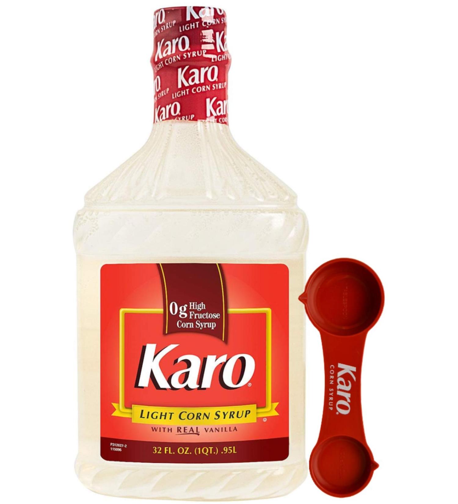 Karo Light Corn Syrup with Real Vanilla 32 oz Bottle + Measuring Spoon - Buy Online on GoSupps.com