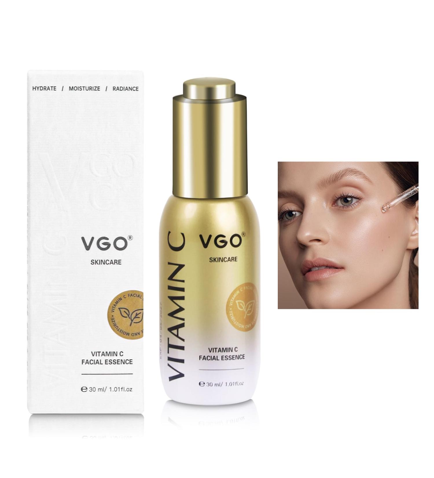 VGO Facial Serum - Anti-Aging Vitamin C & Hyaluronic Acid Formula for Dark Spots & Fine Lines - 1.01 FL Oz - Buy Online on GoSupps.com