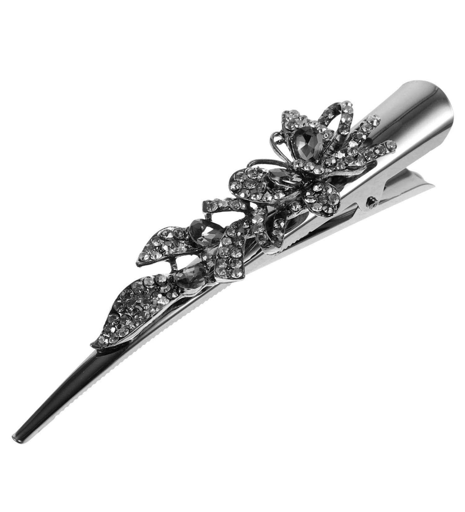 minkissy alligator hair clips rhinestone hair clips glitter hair clips hair bling hair clips for styling bill clips hair crystal duckbill clip alligator clip hairpin headgear Metal - Buy Online on GoSupps.com