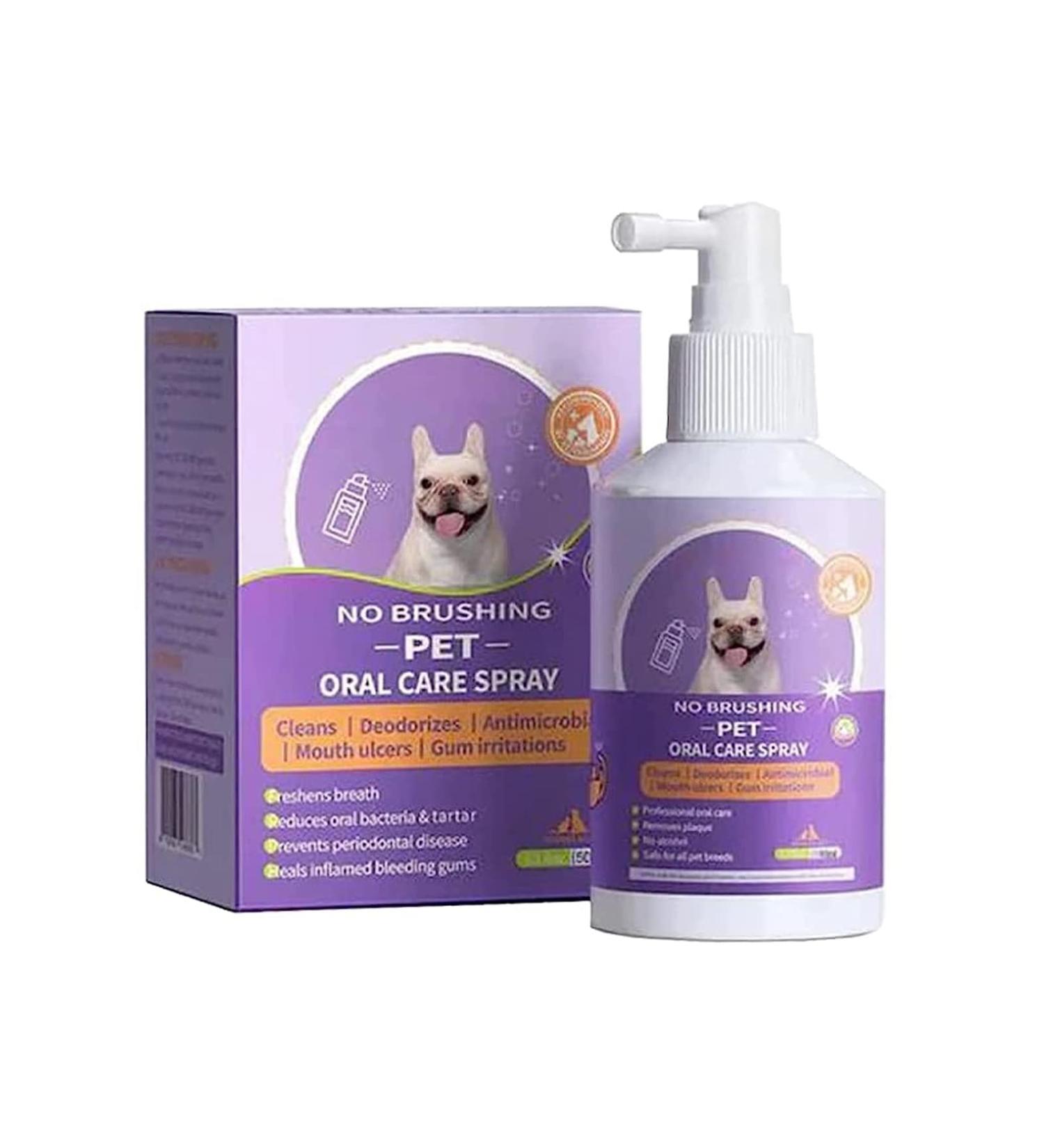Pet Oral Spray Clean Teeth Pet Teeth Cleaning Spray Pet Mouth Spray Pet Breath Freshener Spray Care Cleaner Dental Care Bad Breath Treatment for Dogs & Cats Mouthwash Best for Most Cats and Dogs (1PCS) - Buy Online on GoSupps.com
