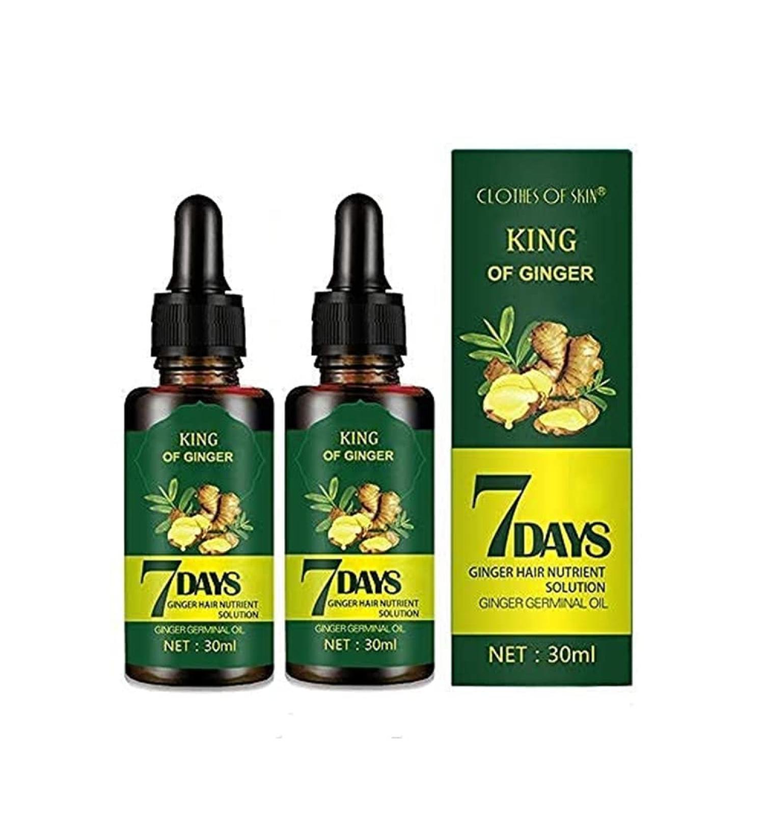 Hair Regrowth Serum - 7 Day Ginger Essential Oil Treatment for Men & Women | 30ml (2 Pack) - Boost Hair Growth & Reduce Hair Loss - Buy Online on GoSupps.com