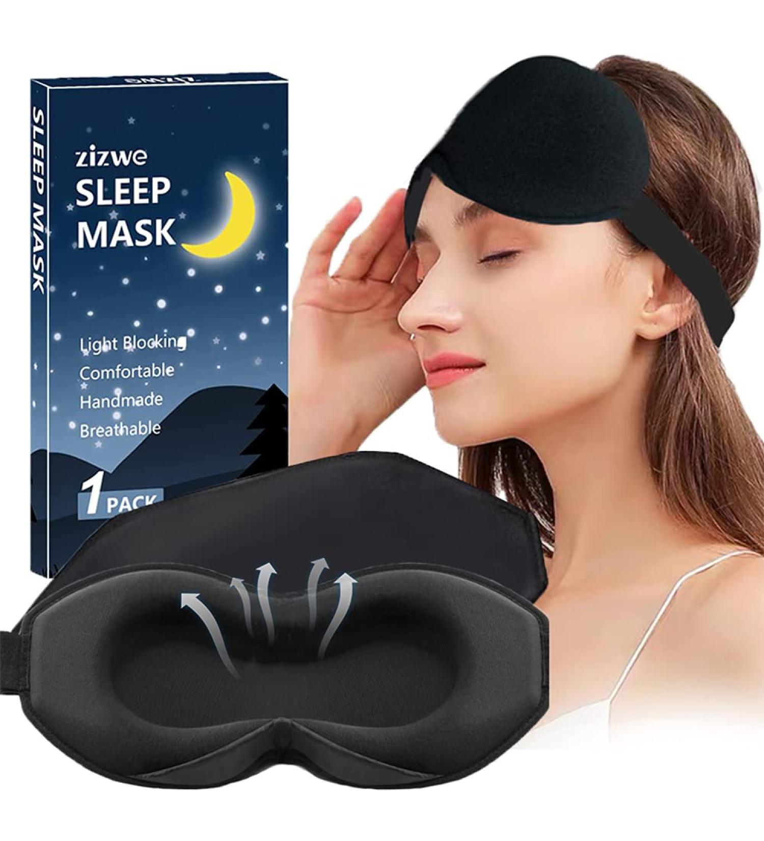 Sleep Mask for Women & Men - 100% Blackout 3D Contoured Eye Mask | Washable Adjustable & Ideal for Travel Side Sleepers & Meditation - Buy Online on GoSupps.com