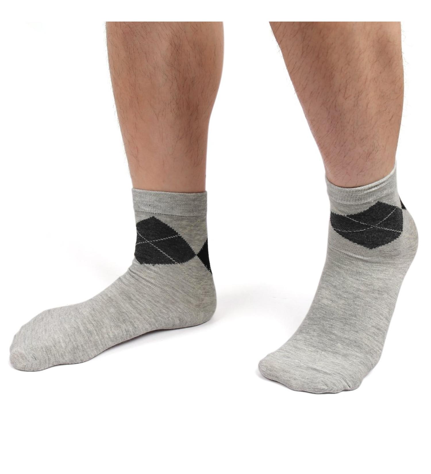1 paire Hommes Argyle Prints Hydratant Adoucir Skin Cracked Gel Chaussettes Gris clair Gris - Buy Online on GoSupps.com