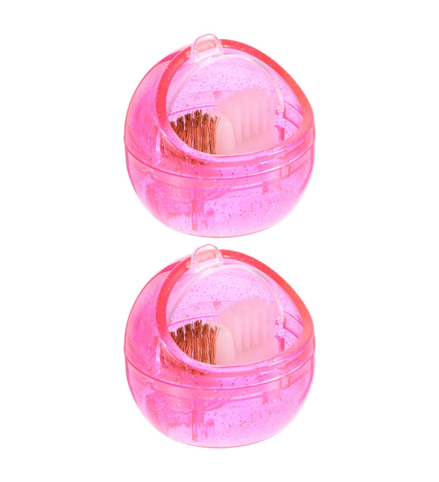 Lurrose Nail Brushes Mini Drill Bit Cleaner Box - Nail Art Boring Head Brush Cleaning Case & Polishing Manicure Tool (2 Pieces) - Buy Online on GoSupps.com