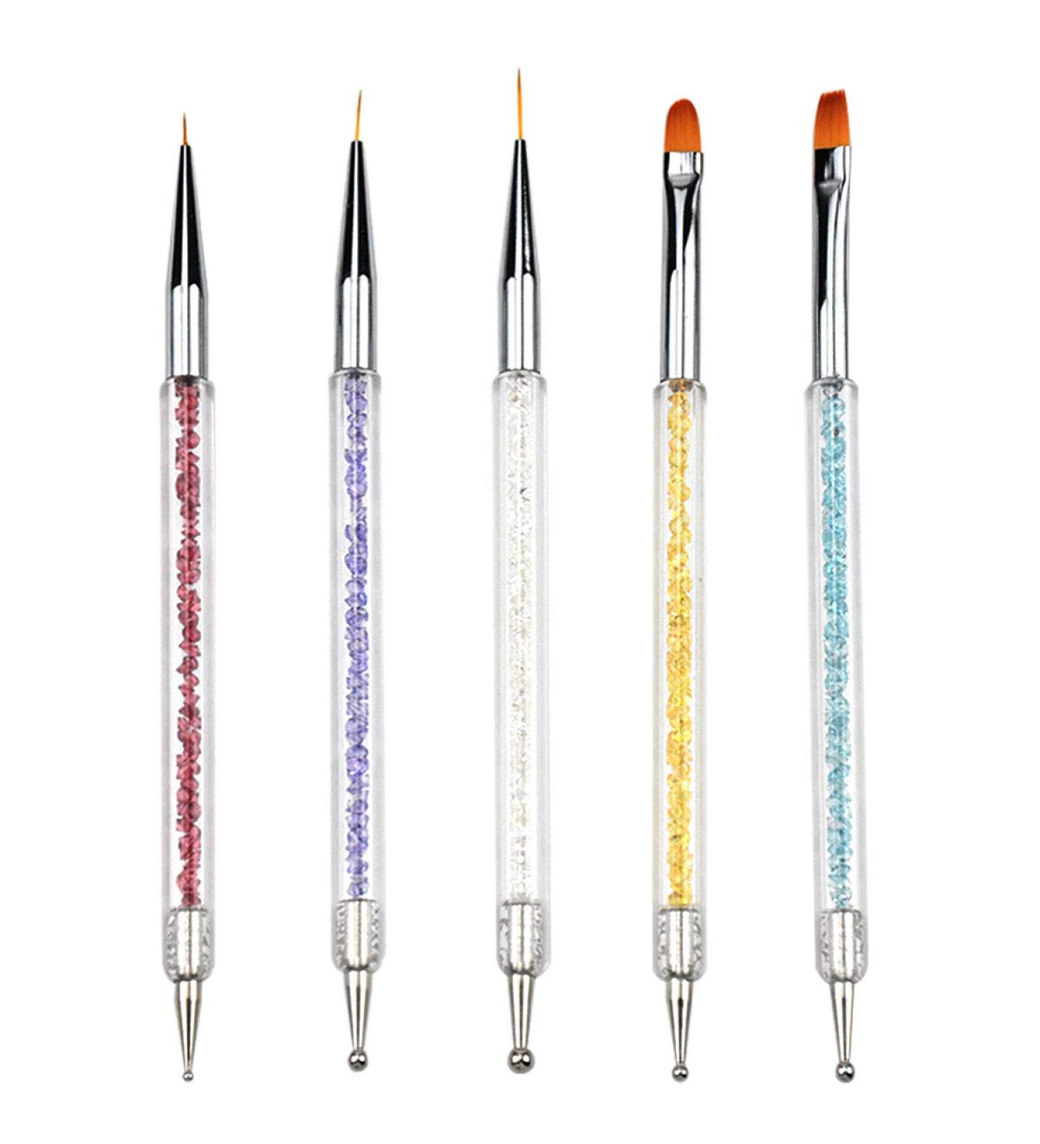 Jinlaili 5 Pieces Nail Art Liner Brush Set - Double Ended Dotting Pen & Tool for Creative Nail Designs - International Shipping Available - Buy Online on GoSupps.com