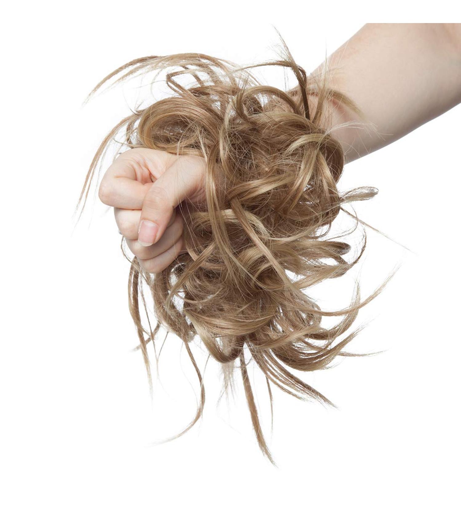 Tousled Updo Hair Pieces Messy Bun Hair Scrunchies Extensions Hair Piece Ponytail With Elastic Rubber Hair Extensions for Women Light Brown to Ash Blonde - Buy Online on GoSupps.com