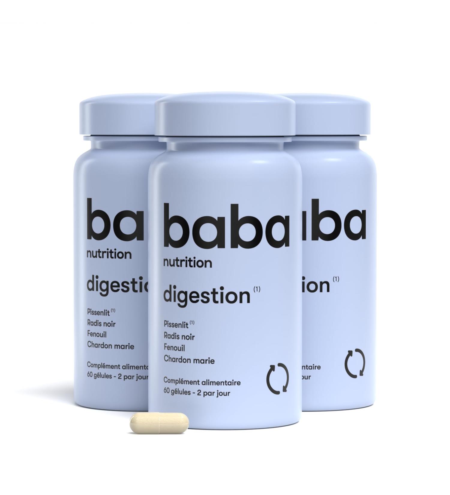 Baba Nutrition Digestion Supplement | 6 Plant Complex to Improve Digestion & Bloating | Black Radish, Fennel, Milk Thistle, Dandelion | 180 Capsules