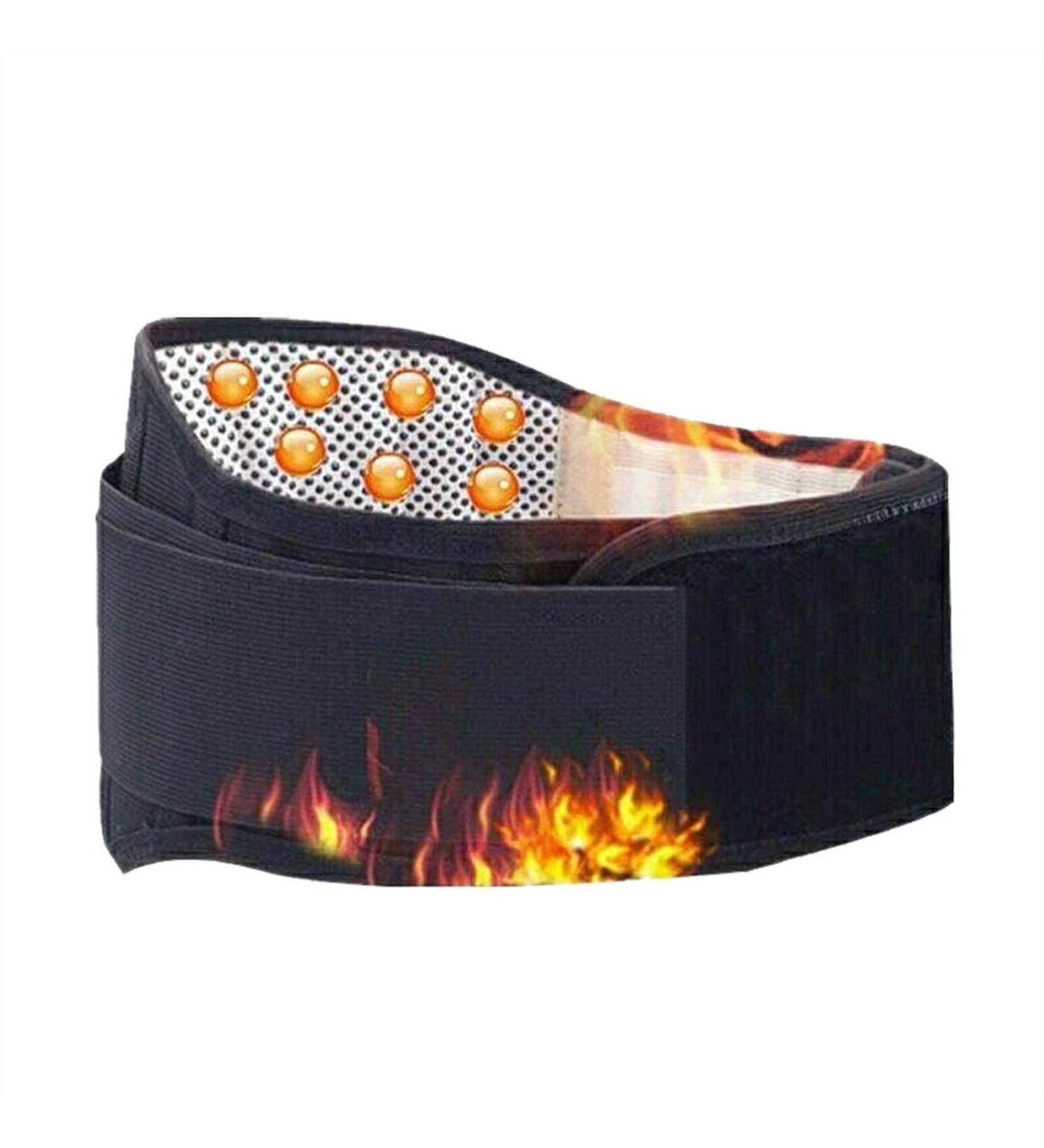 Adjustable Black Waist Belt for Lower Back Pain Relief | Posture Correction & Magnetic Therapy | Self-Warming Lumbar Support - X-Large - Buy Online on GoSupps.com
