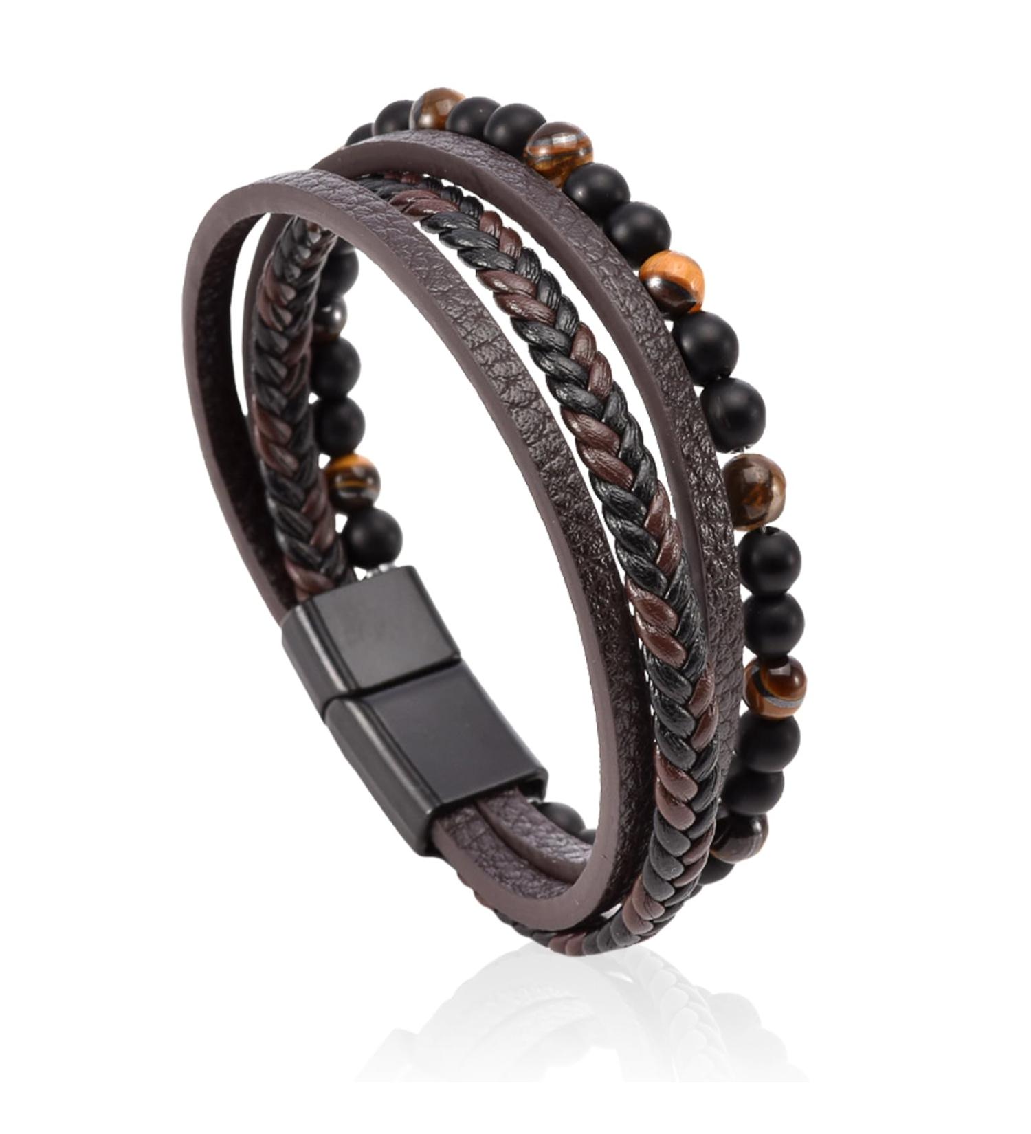 GROVL Volcanicx Wellness Bracelet for Menopause Weight Loss - Natural Obsidian Stone (Brown/8.46in) - Buy Online on GoSupps.com