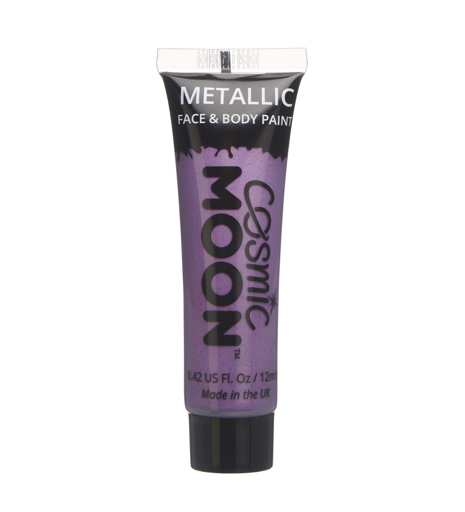 Cosmic Moon Purple Metallic Face & Body Paint - 12ml Water Based Makeup for Adults & Kids - Buy Online on GoSupps.com