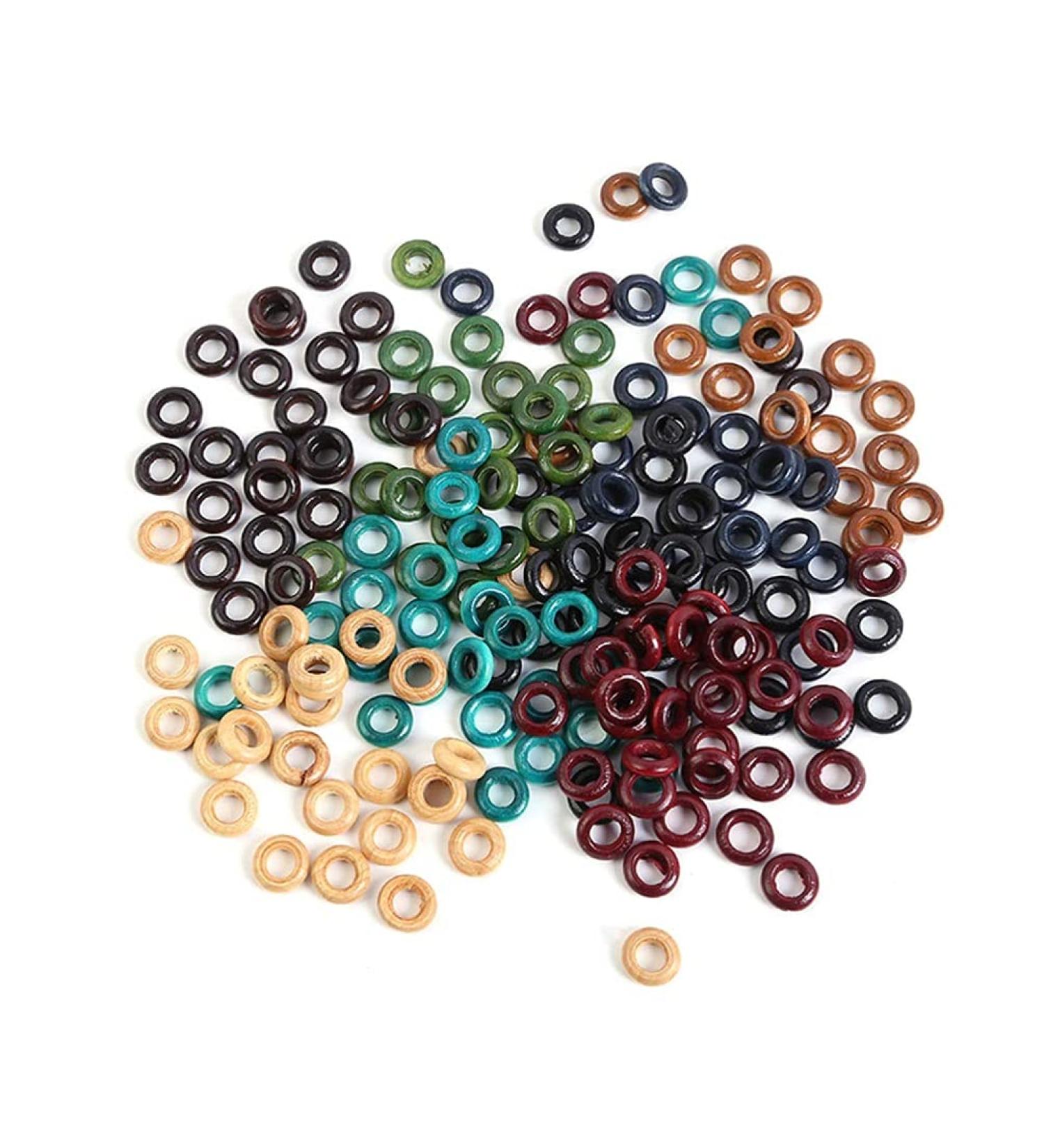 LIXBD 800pcs Wooden Dreadlock Beads - Colorful Loose Spacer Rings & Accessories for Dreads - Buy Online on GoSupps.com