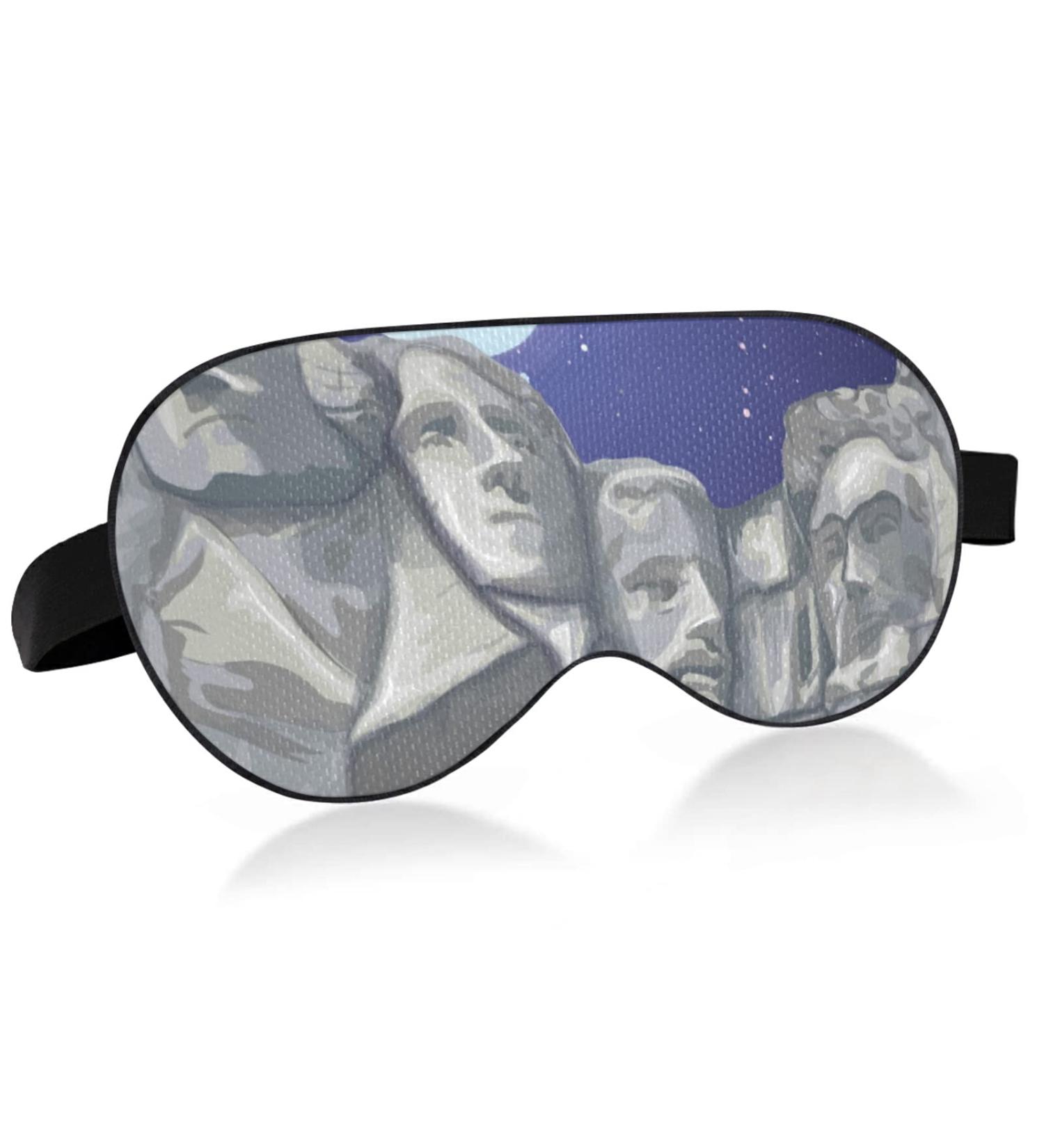 Susiyo Mount Rushmore Cartoon Landscape Sleep Eye Mask - Soft Comfort Eyeshade for Travel, Yoga, Nap - Elastic Headband Sleeping Mask & Blindfold - Buy Online on GoSupps.com