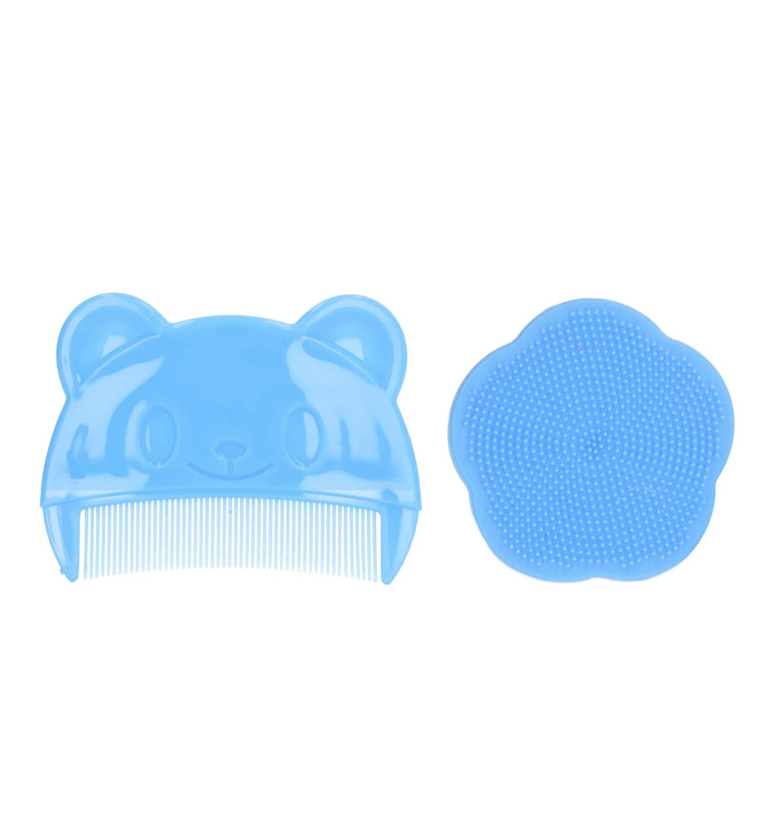 Buy Gentle Silicone Brush & Comb for Milk Scab - Baby Hair Care Tools | Soft Bristles & Scalp Massage - Blue - Buy Online on GoSupps.com