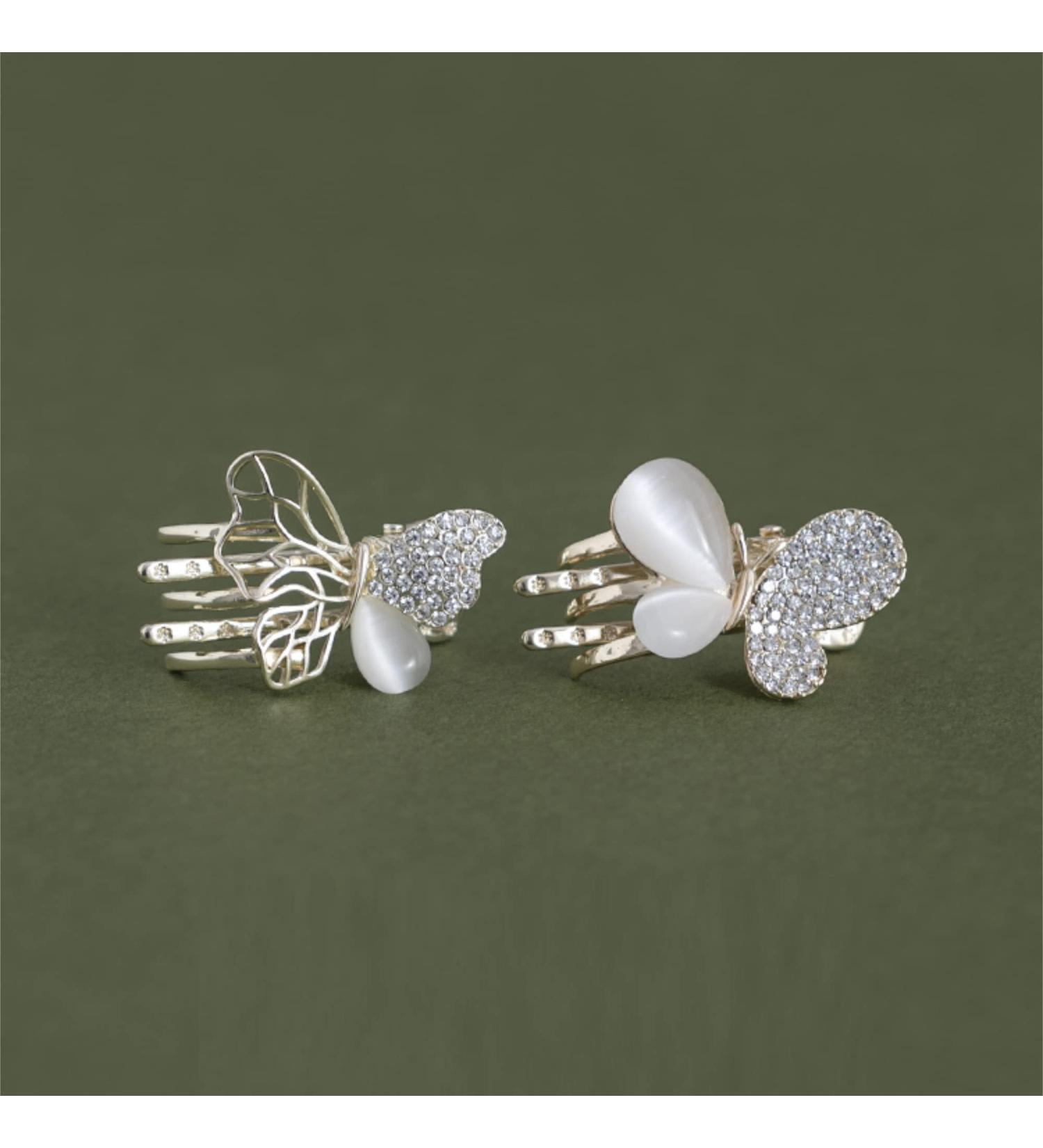 JIEKRIHLO 2 Pcs Butterfly Hair Clips - Small Cute Design for Women and Girls | Perfect Gift for Her - DD001 - Buy Online on GoSupps.com