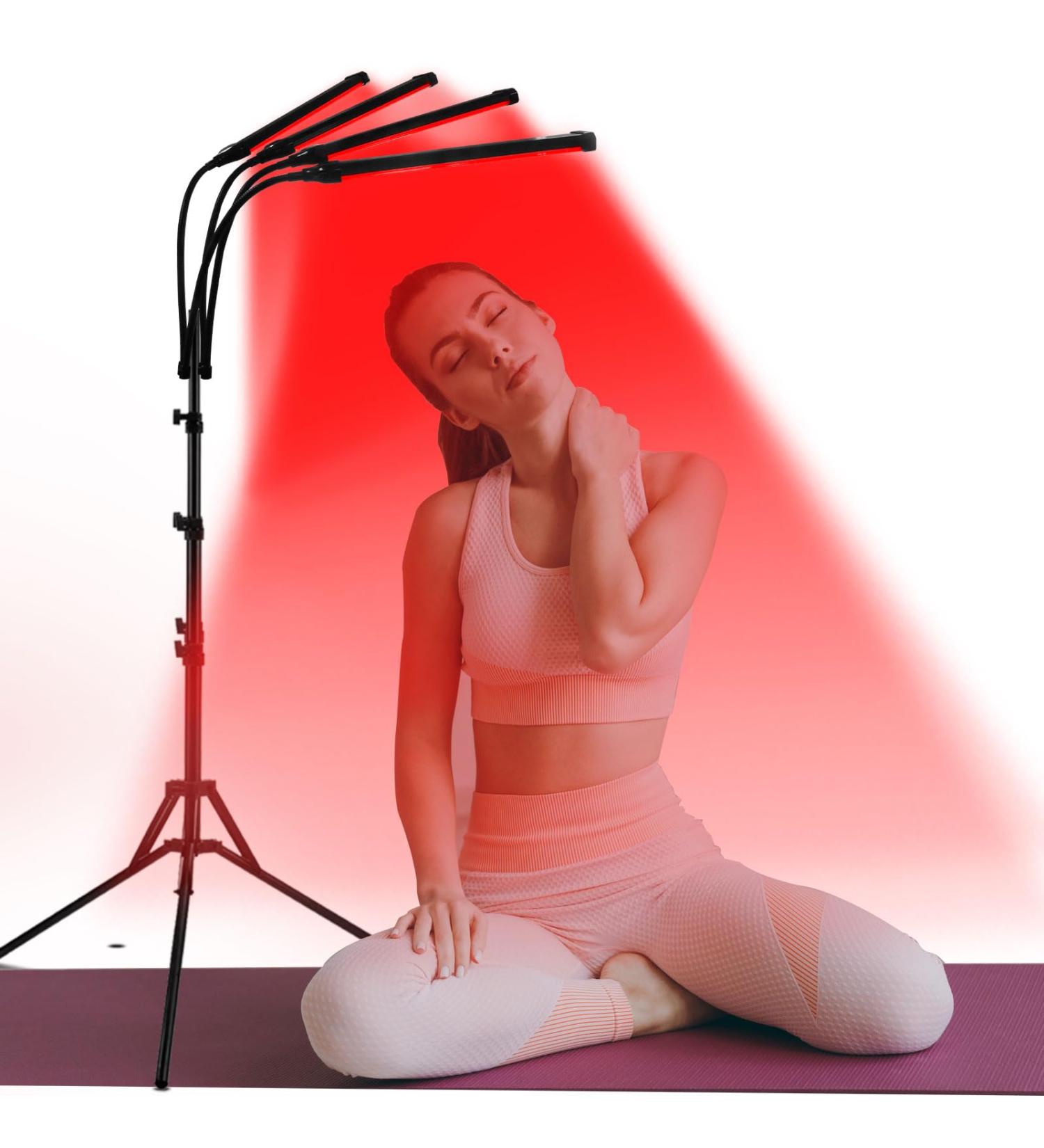 Red Light Lamp with Stand 180LEDs 660&850 Infrared Light Lamp with Timer Adjustable Angle & Brightness & Height Red Lamp at Home and Office - Buy Online on GoSupps.com