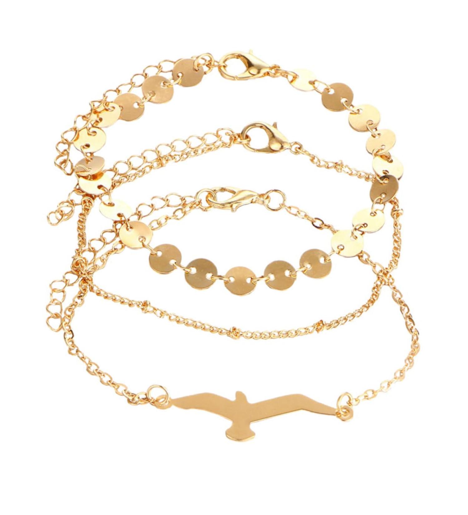 COLLBATH 3pcs Bracelets Bracelet Gold Chain Bracelet Women Lady Bracelet Wristband Friendship - Buy Online on GoSupps.com