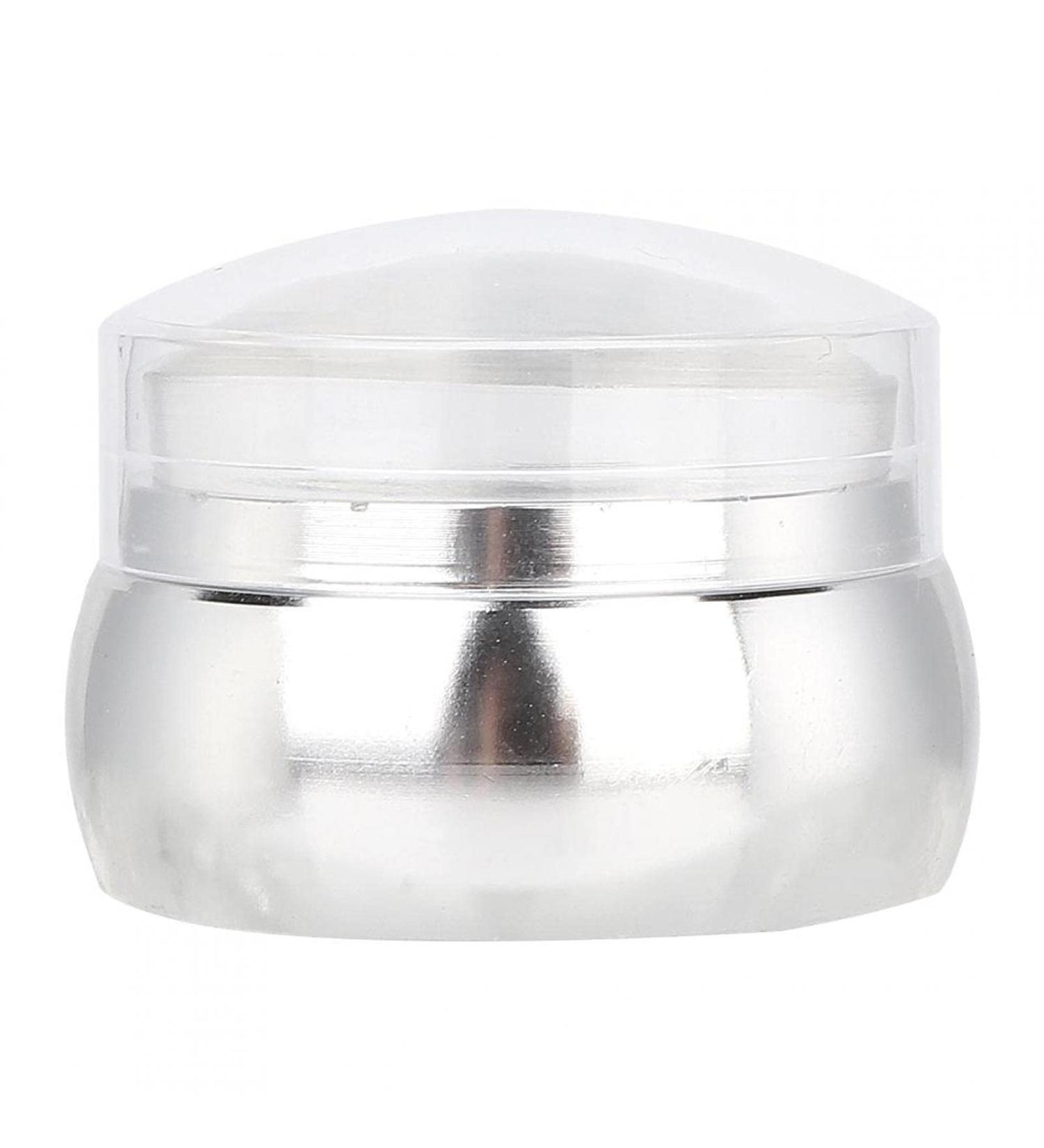 QQMORA Silicone Nail Art Stamp with Lid & Scraper - Polish Design Tool for DIY Nail Art Nail Schools & Salons (Silver) - Buy Online on GoSupps.com