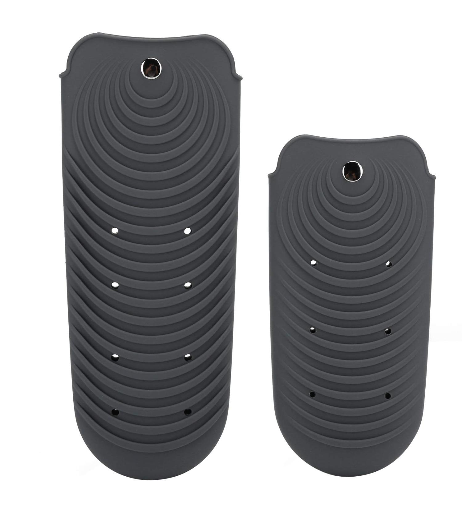 2 Pcs Heat Resistant Silicone Pouch Insulation Pink Gray Blue Heat Shield Holder Cover for Hair Straightener Crimping Iron Hair Waving Iron(Dark gray) - Buy Online on GoSupps.com