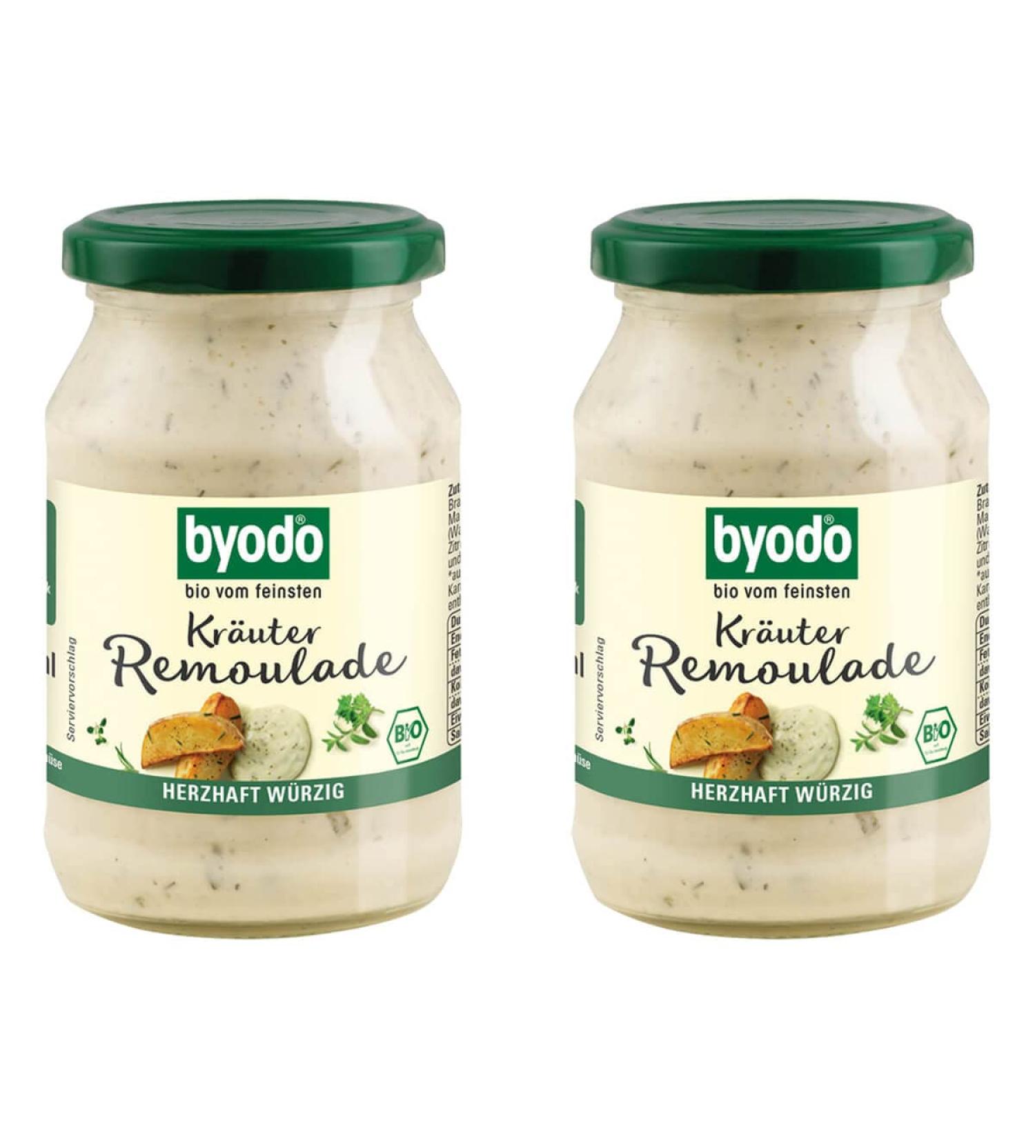 Byodo 2 x 250ml Organic Saumonsieur Tubes | 100% Organic Ingredients | 50% Reduced Fat | Creamy & Spicy | Ideal Sandwich Cream | With Organic Egg